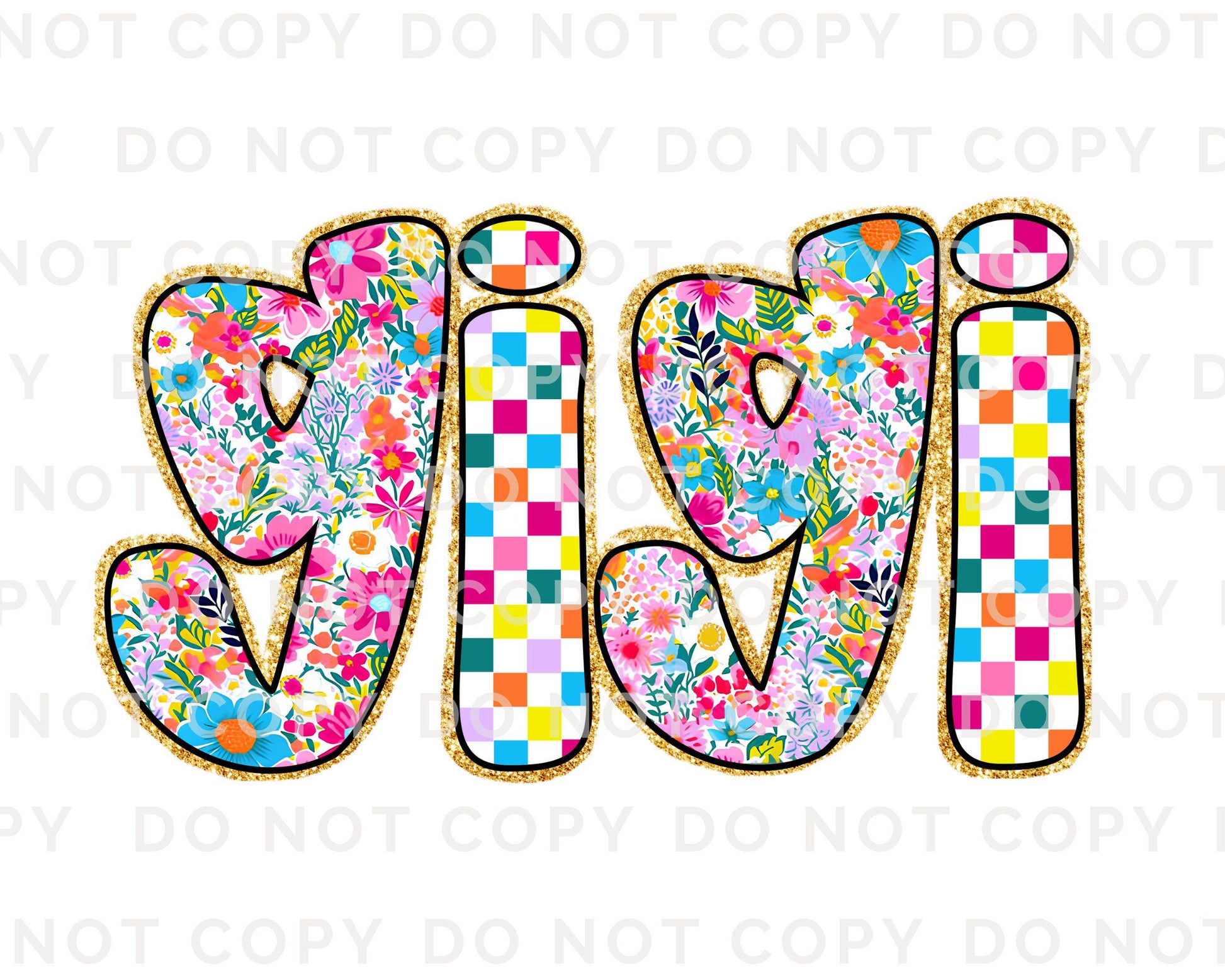 Mother's Day DTF Transfers, Ready to Press, T-shirt Transfers, Heat Transfer, Direct to Film, Gift for Grandma, Faux Glitter Floral Gigi