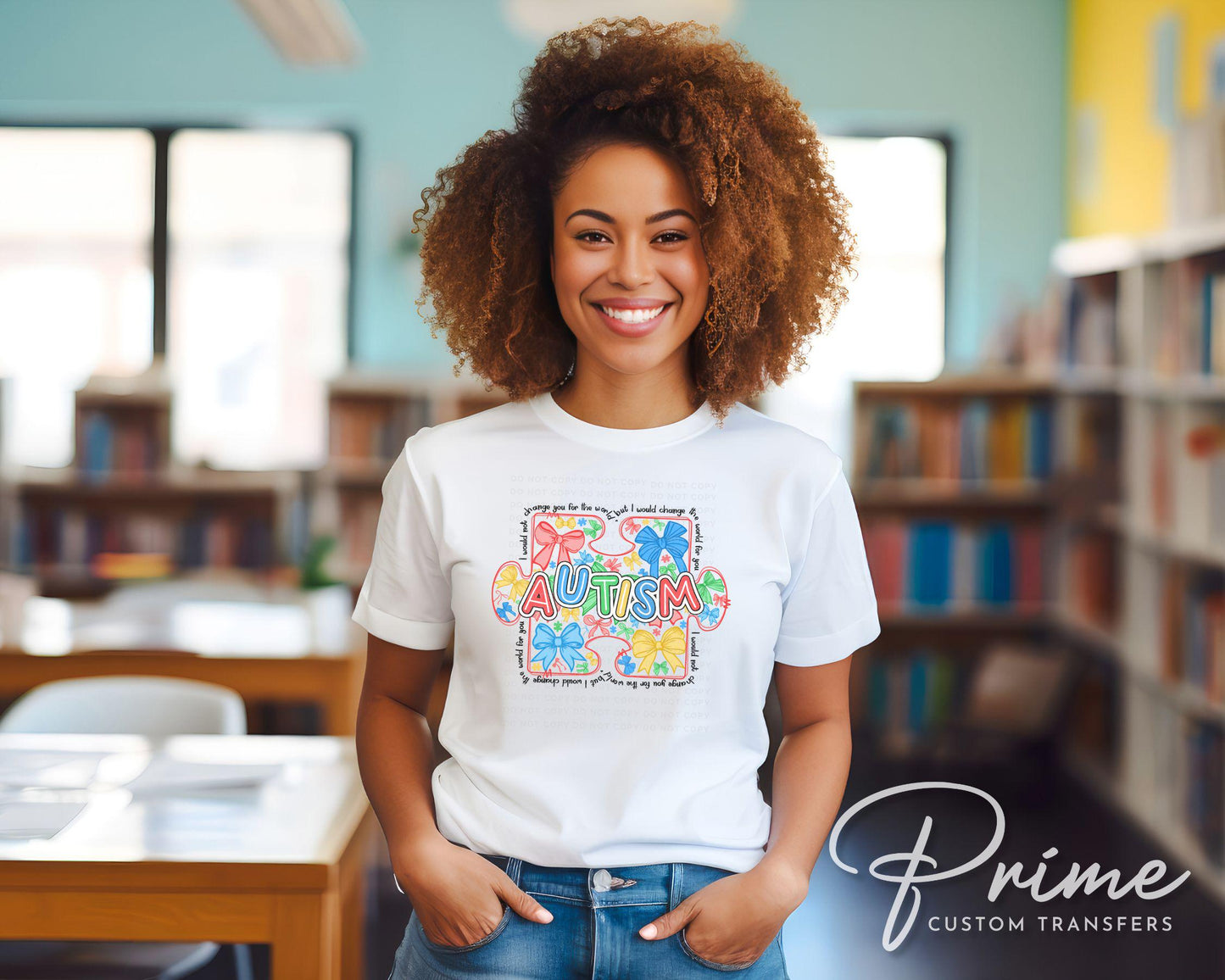 Autism Awareness DTF Transfer, Ready to Press, T-shirt Transfer, Heat Transfer, Direct to Film, Autism Mama, Puzzle, Special Education