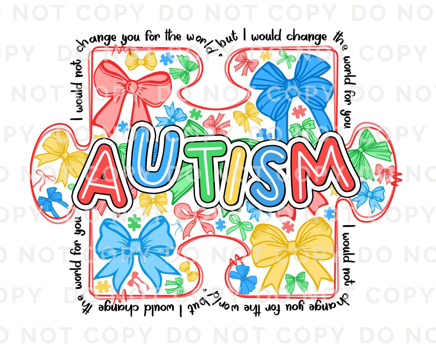 Autism Awareness DTF Transfer, Ready to Press, T-shirt Transfer, Heat Transfer, Direct to Film, Autism Mama, Puzzle, Special Education