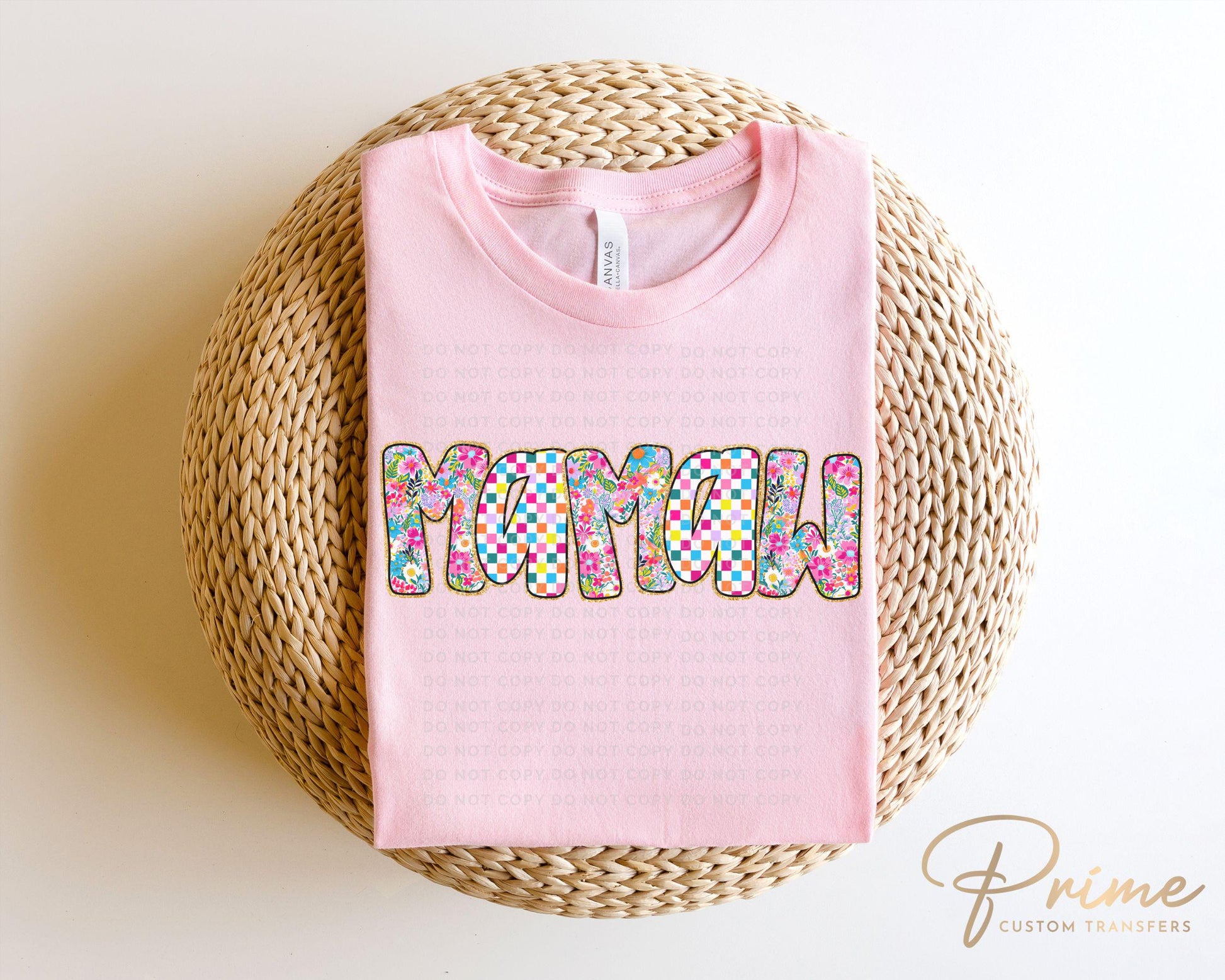 Mother's Day DTF Transfers, Ready to Press, T-shirt Transfers, Heat Transfer, Direct to Film, Gift for Grandma, Faux Glitter Floral MaMaw