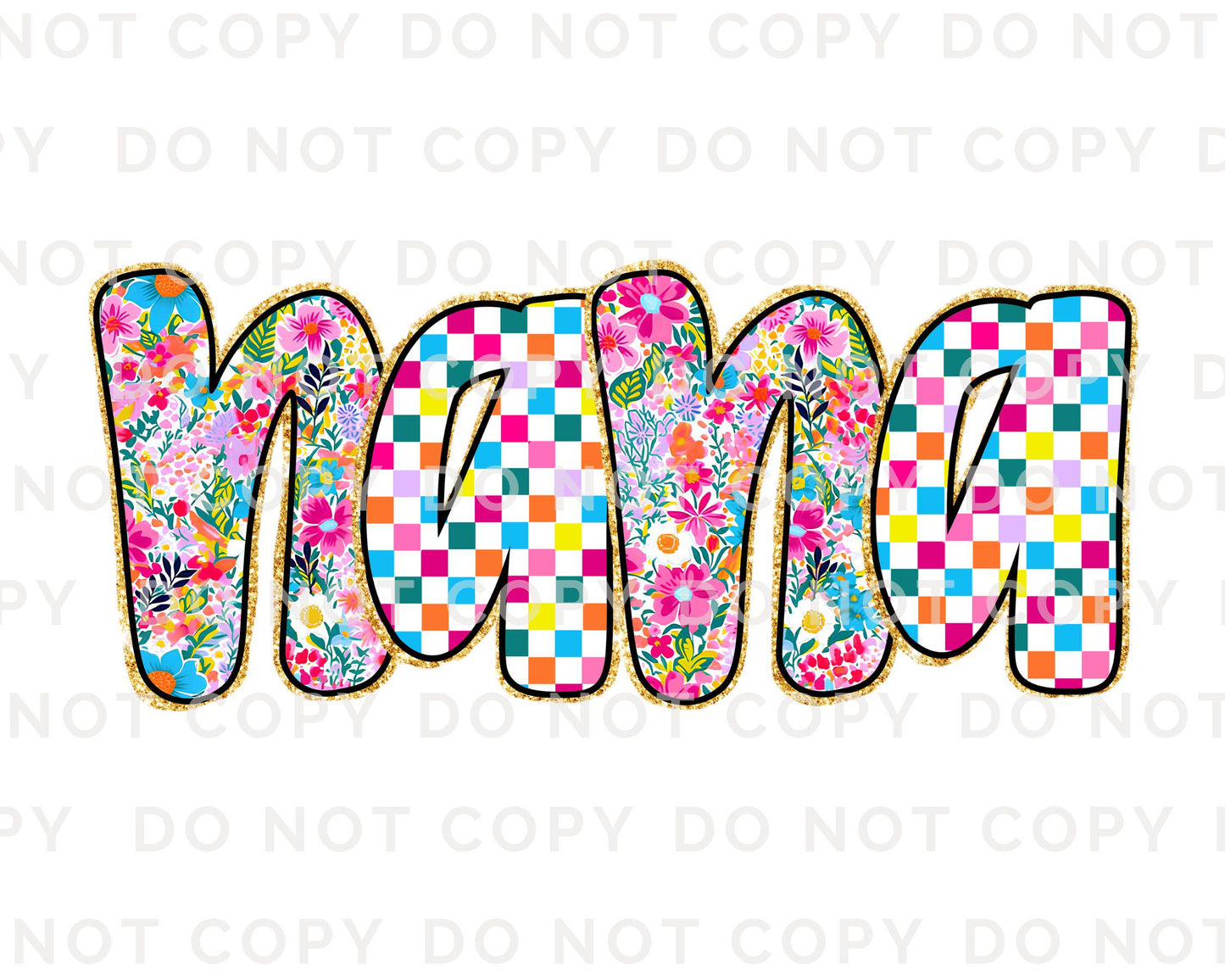 Mother's Day DTF Transfers, Ready to Press, T-shirt Transfers, Heat Transfer, Direct to Film, Gift for Grandma, Faux Glitter Floral Nana