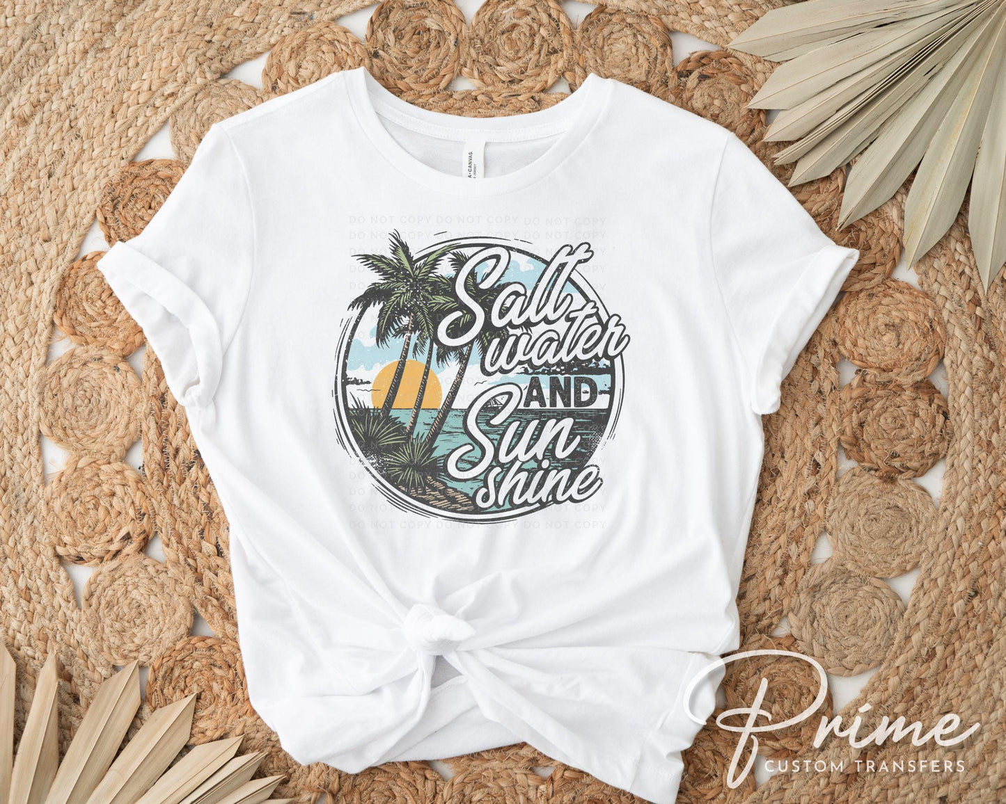 Salt water and Sunshine DTF Transfers, Ready to Press, T-shirt Transfers, Heat Transfer, Direct to Film, Beach shirt, Summer Time, Vacation