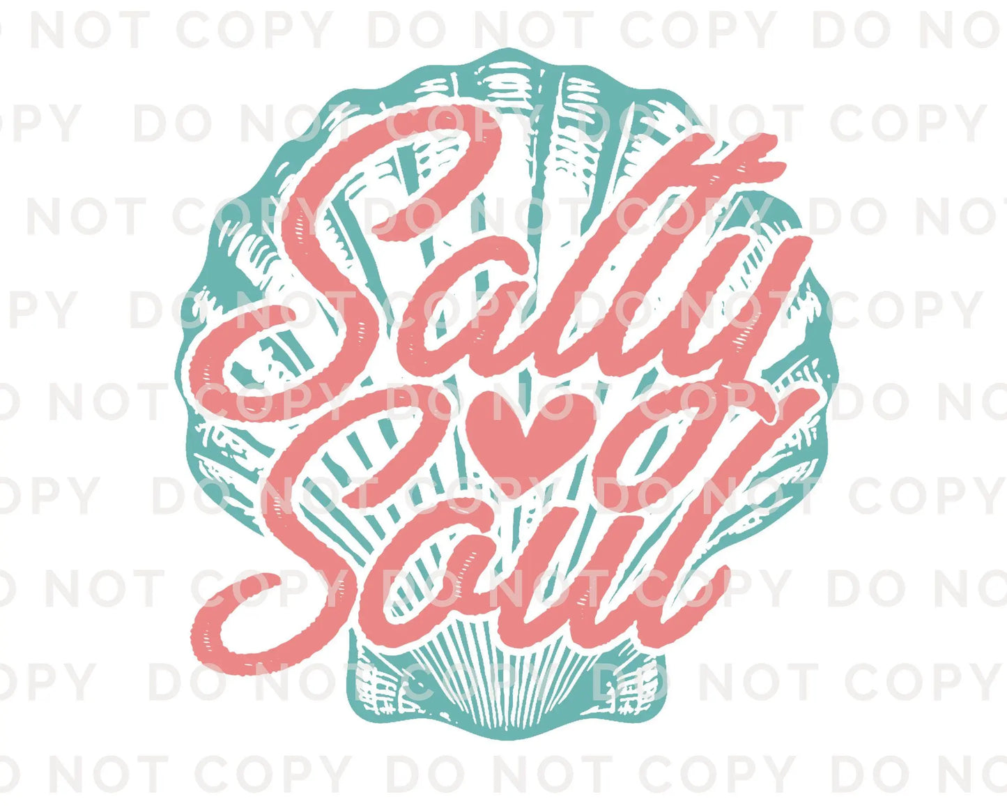 Salty Soul DTF Transfer, Ready to Press, T-shirt Transfers, Heat Transfer, Direct to Film, Beach, Summer Time, Vacation, Sea Shell, Tropical