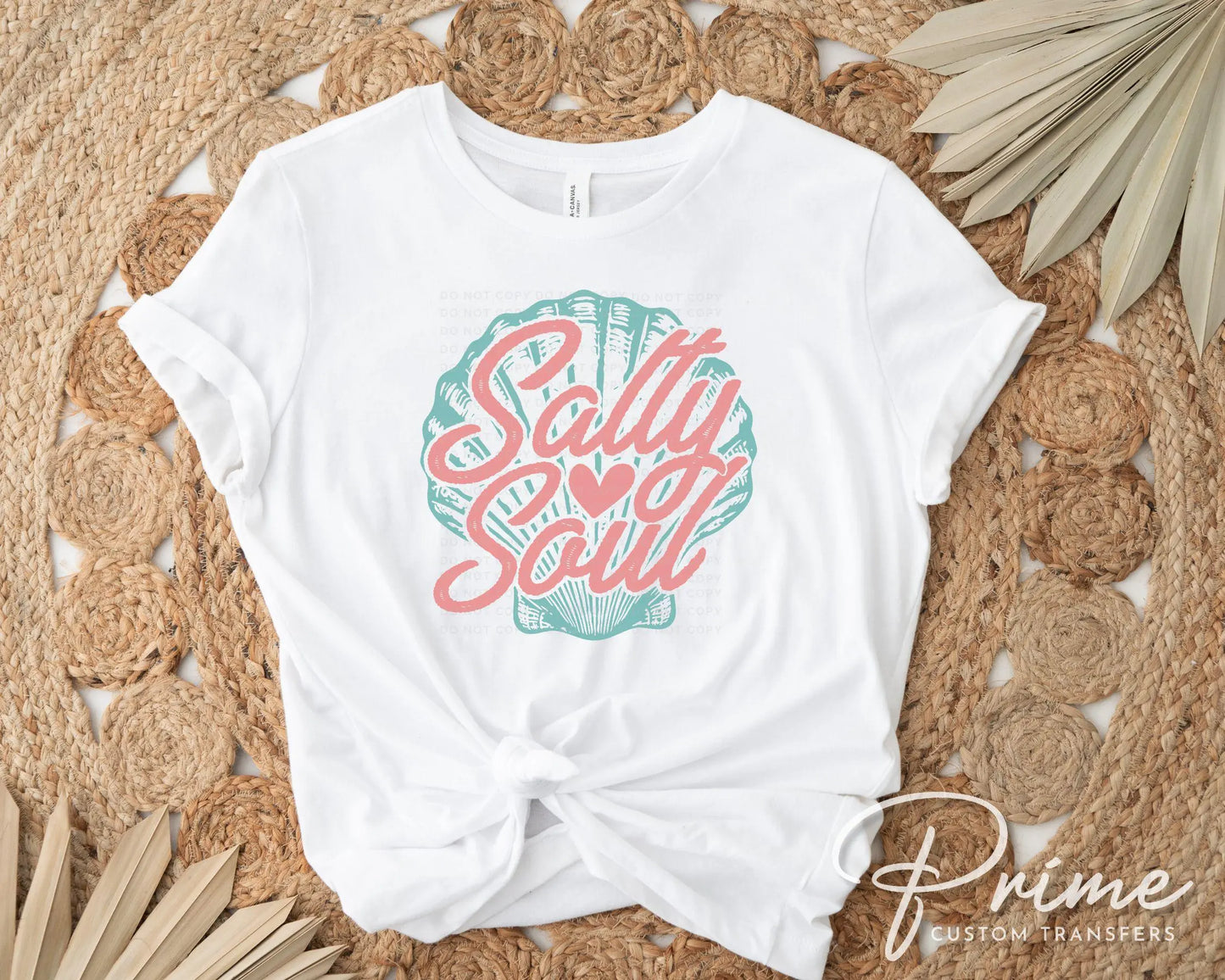 Salty Soul DTF Transfer, Ready to Press, T-shirt Transfers, Heat Transfer, Direct to Film, Beach, Summer Time, Vacation, Sea Shell, Tropical