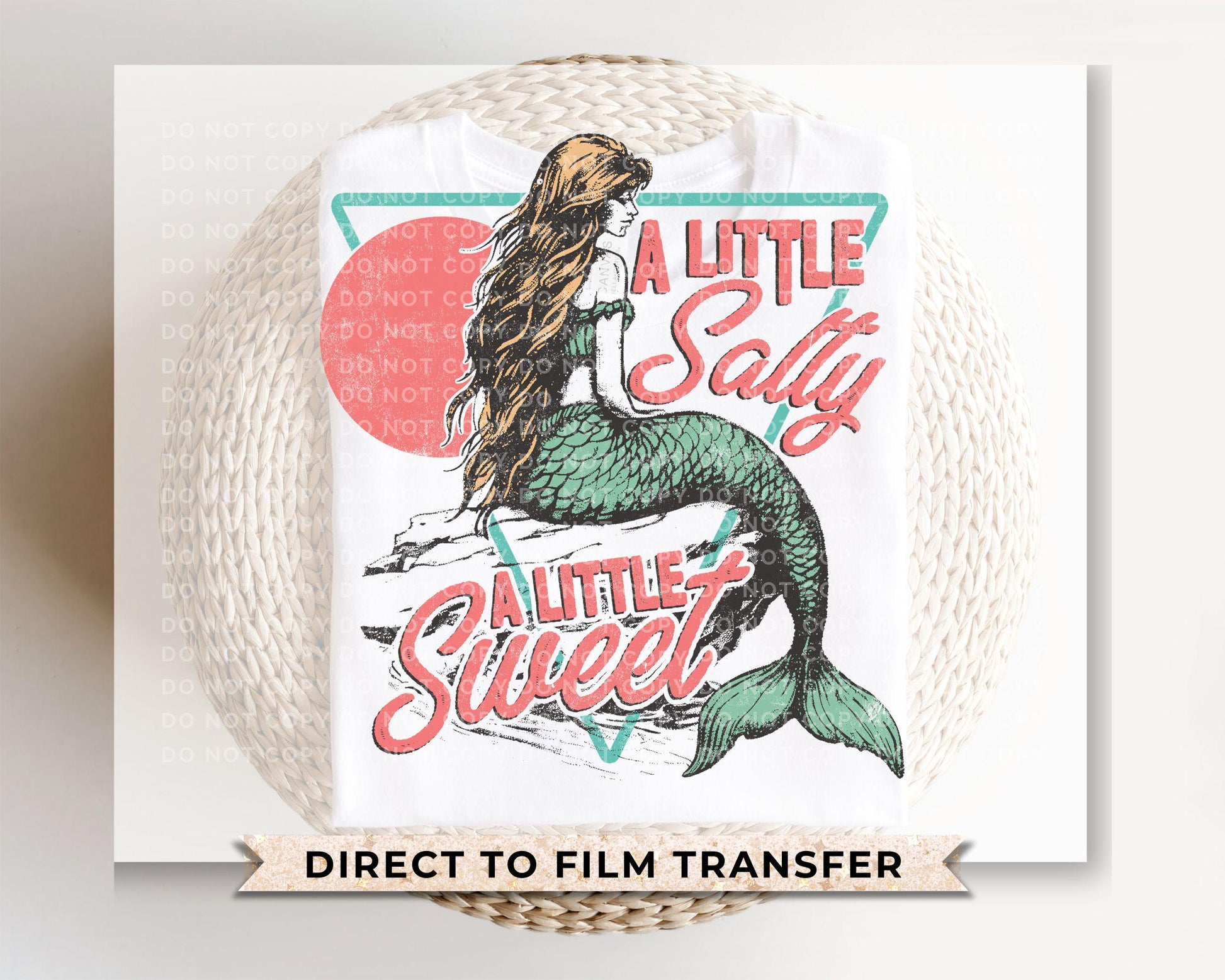 A Little Salty a Little Sweet DTF Transfers, Ready to Press, T-shirt Transfers, Heat Transfer, Direct to Film, Beach Shirt, Summer, Mermaid