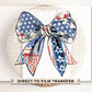 Coquette 4th of July DTF Transfers, Ready to Press, T-shirt Transfers, Heat Transfer, Direct to Film, USA, Ribbon, USA American Flag Bow
