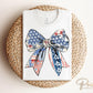 Coquette 4th of July DTF Transfers, Ready to Press, T-shirt Transfers, Heat Transfer, Direct to Film, USA, Ribbon, USA American Flag Bow