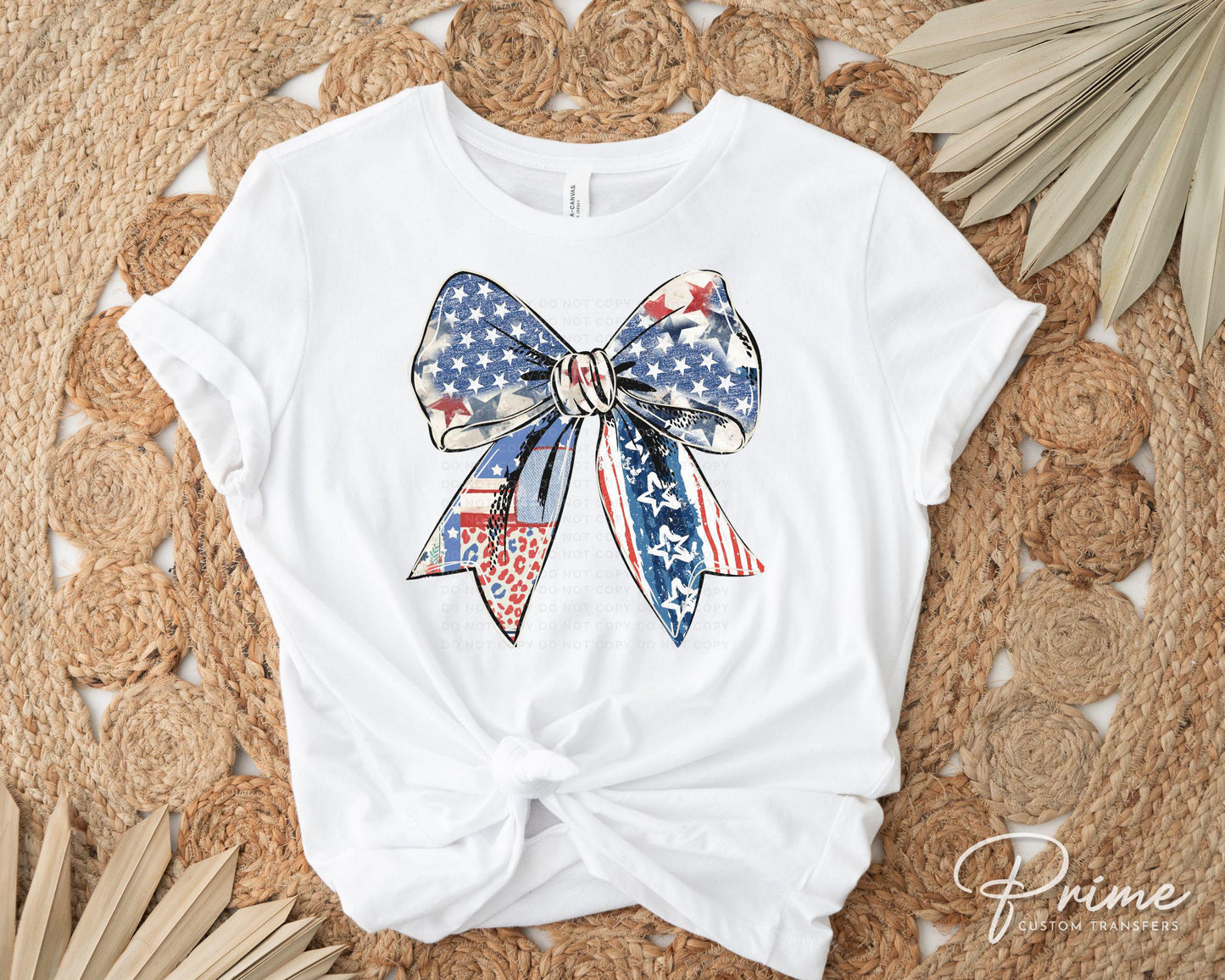 Coquette 4th of July DTF Transfers, Ready to Press, T-shirt Transfers, Heat Transfer, Direct to Film, USA, Ribbon, USA American Flag Bow