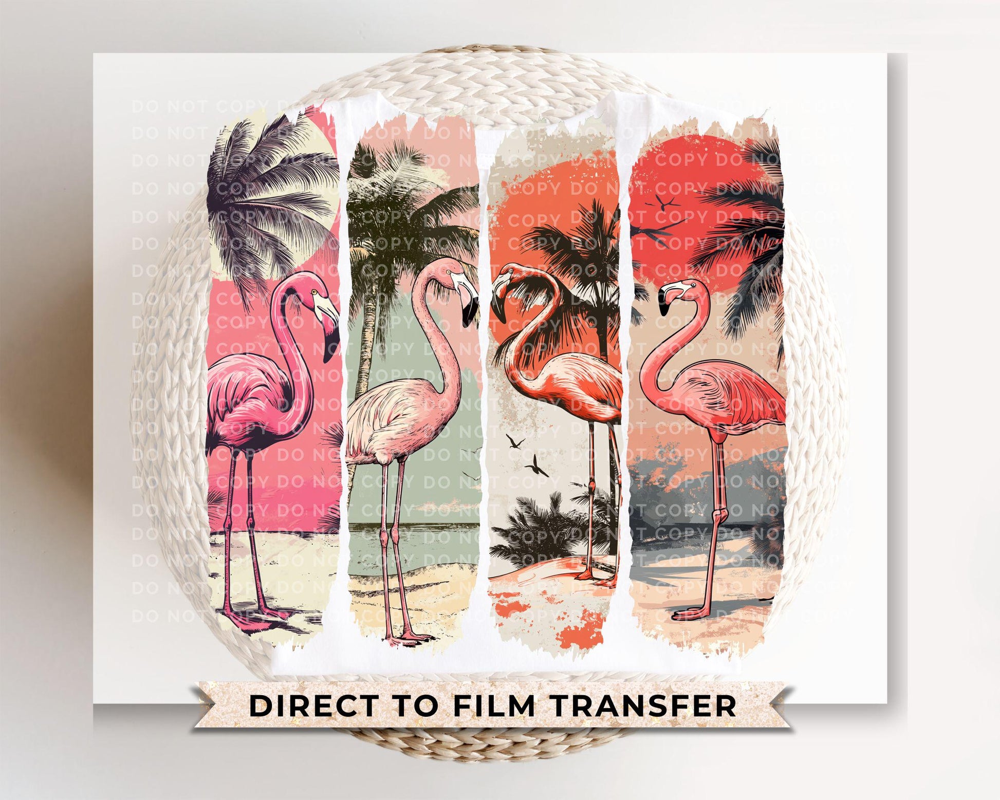 Flamingo DTF Transfers, Ready to Press, T-shirt Transfers, Heat Transfer, Direct to Film, Sublimation, Funny, Beach Shirt, Summer, Girly