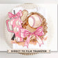 Pink Coquette Baseball DTF Transfers, Ready to Press, T-shirt Transfers, Heat Transfer, Direct to Film, Sports Tshirt, Bow, Girly, Tumbler
