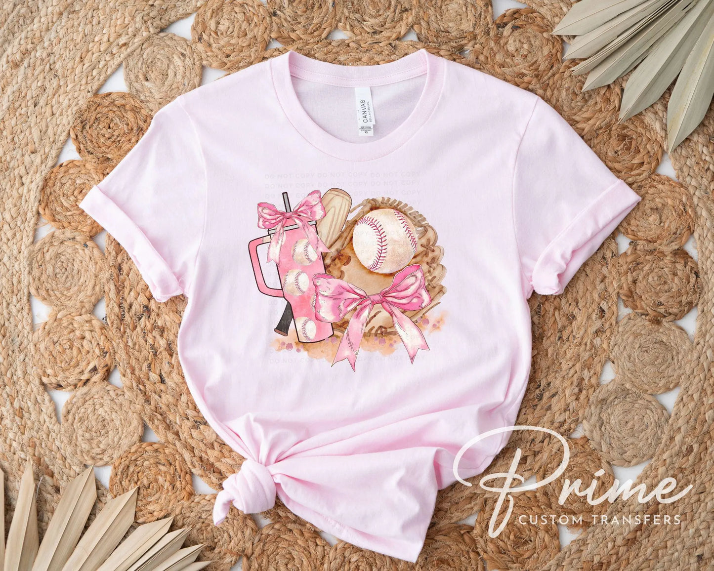 Pink Coquette Baseball DTF Transfers, Ready to Press, T-shirt Transfers, Heat Transfer, Direct to Film, Sports Tshirt, Bow, Girly, Tumbler