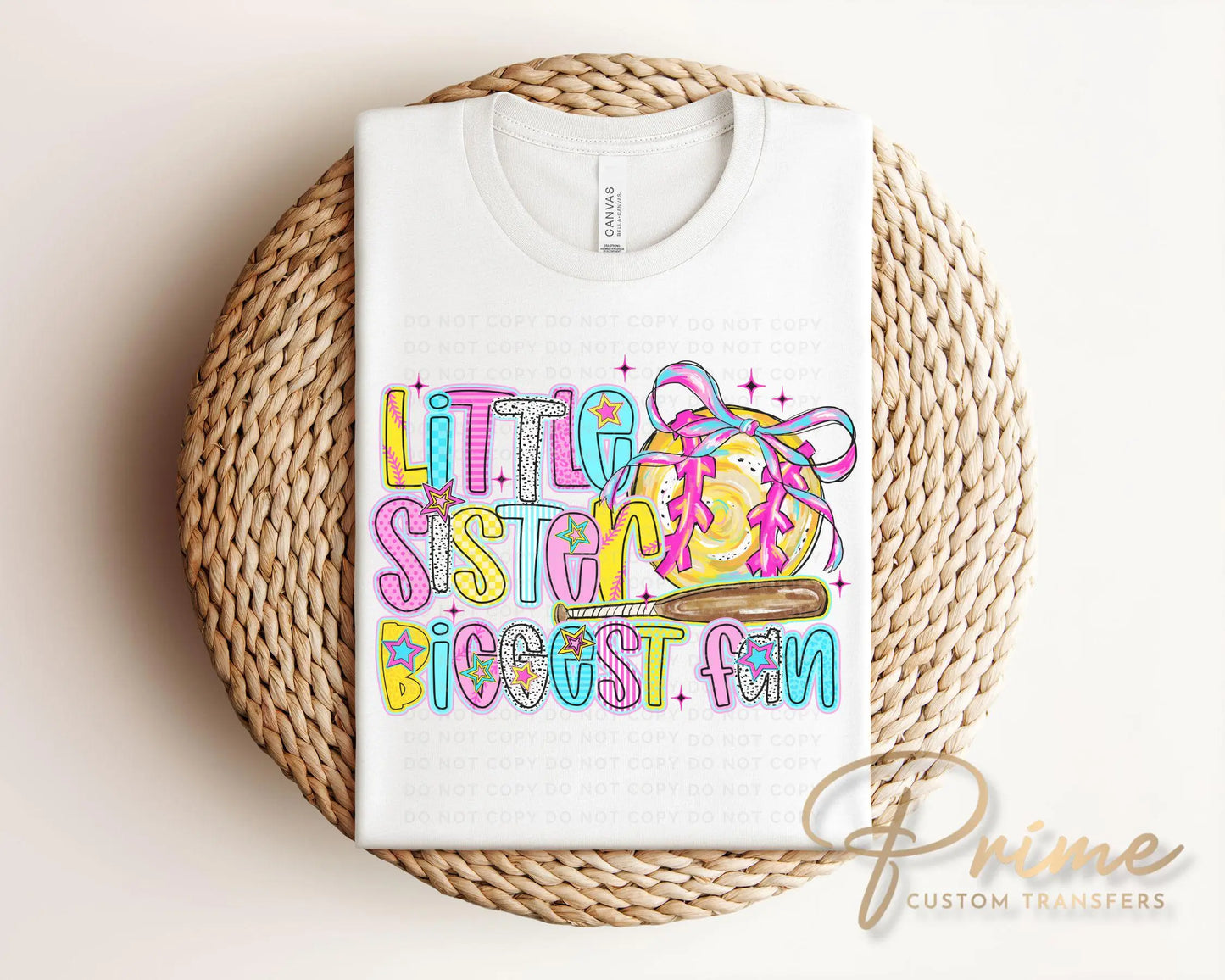 Baseball Sister DTF Transfers, Ready to Press, T-shirt Transfers, Heat Transfer, Direct to Film, Sports Apparel, Little Sister Biggest Fan