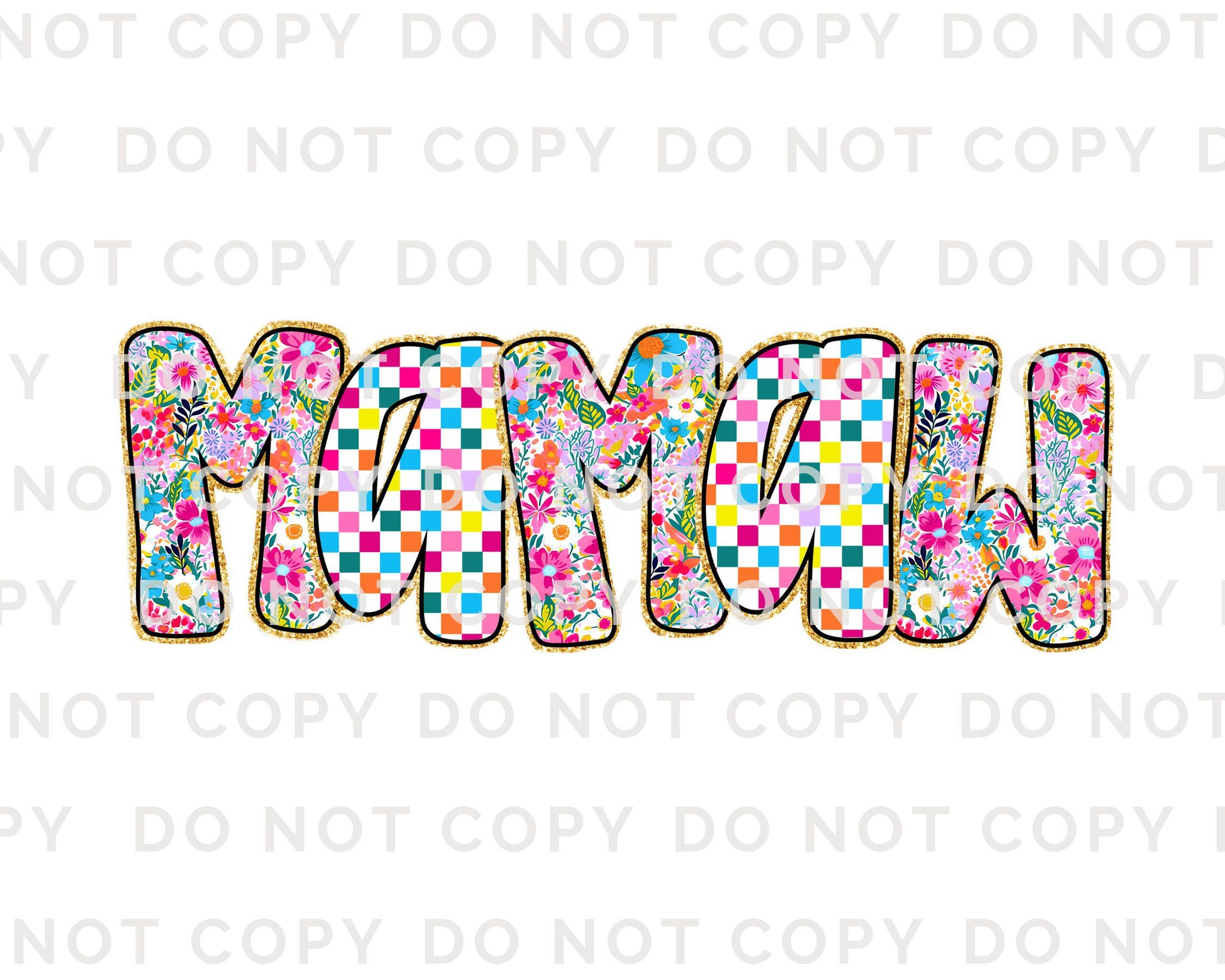 Mother's Day DTF Transfer, Ready to Press, T-shirt Transfer, Heat Transfer, Direct to Film, Gift for Mom,Flowers, Faux Glitter Floral Mawmaw