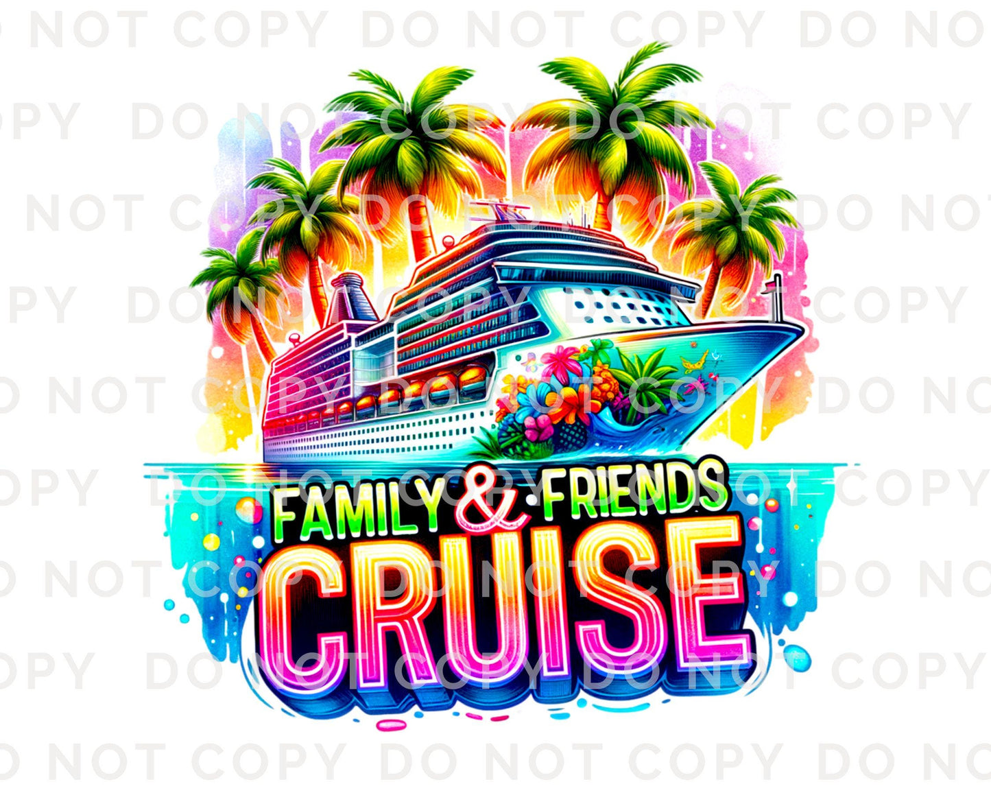 Family and Friends Cruise DTF Transfer, Ready to Press, T-shirt Transfer, Heat Transfer, Direct to Film, Trip, Vacation, Matching, Fun, 2025