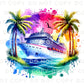 Family Cruise DTF Transfer, Ready to Press, T-shirt Transfer, Heat Transfer, Direct to Film, Trip, Vacation, Matching, Fun, Watercolor, 2025