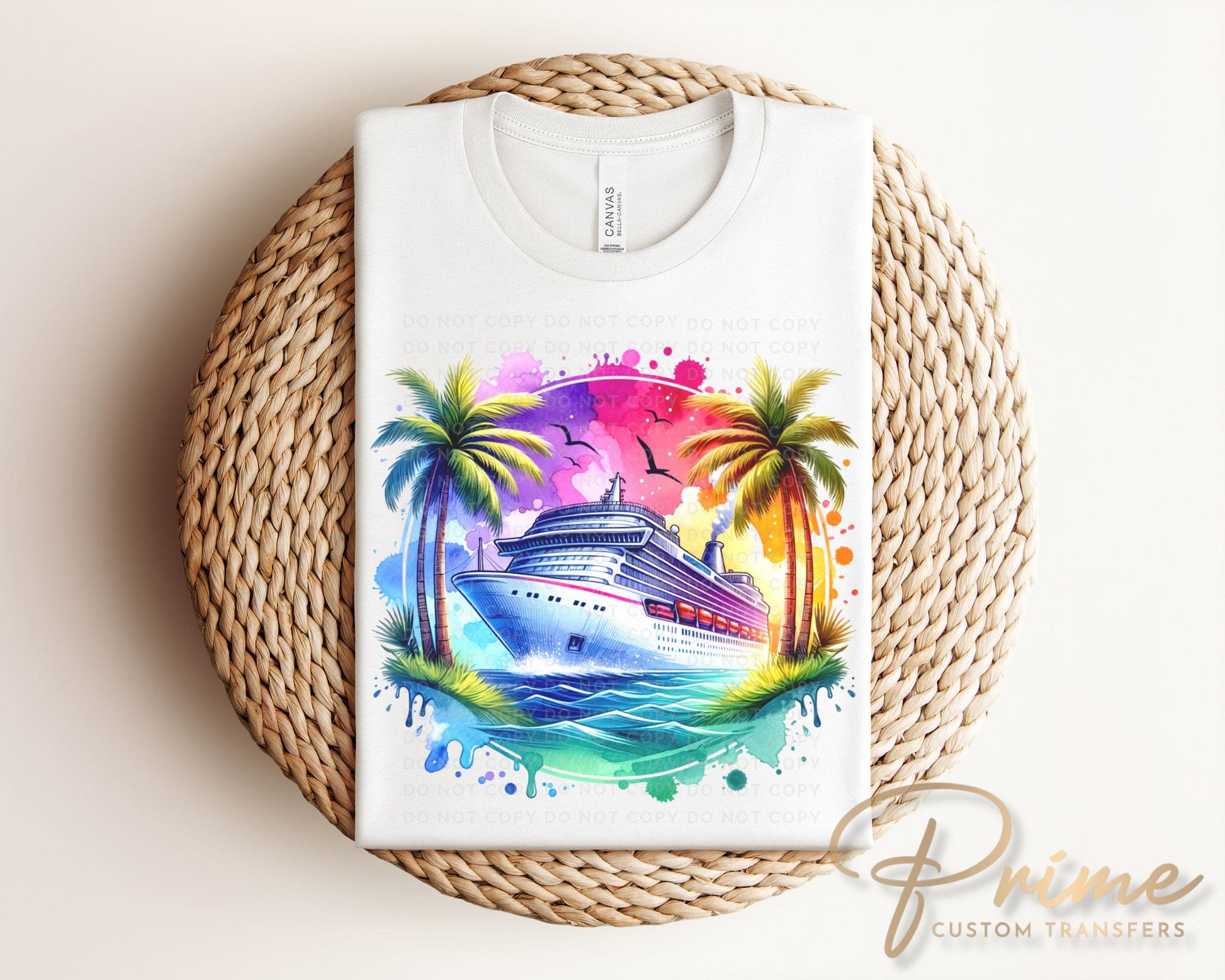 Family Cruise DTF Transfer, Ready to Press, T-shirt Transfer, Heat Transfer, Direct to Film, Trip, Vacation, Matching, Fun, Watercolor, 2025