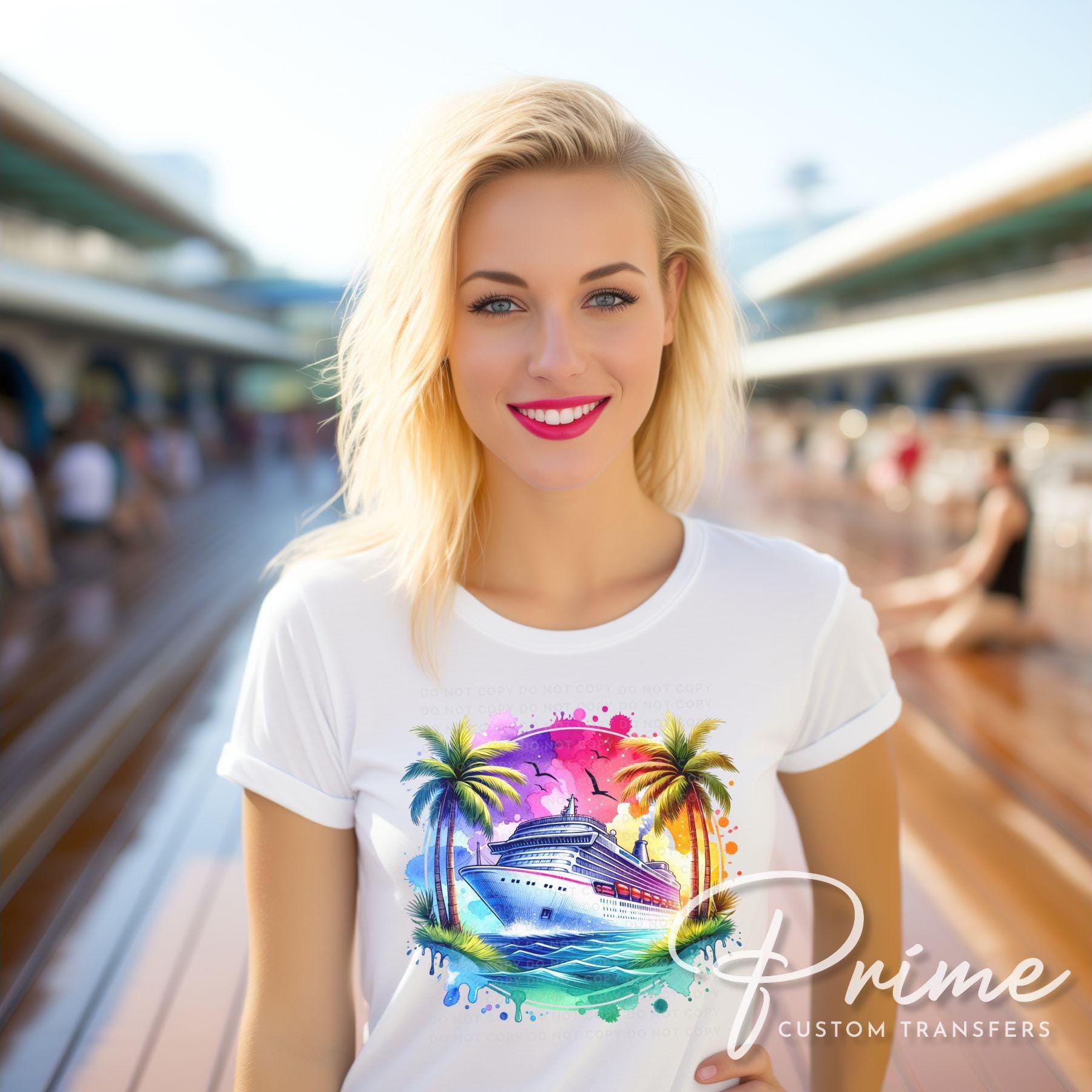 Family Cruise DTF Transfer, Ready to Press, T-shirt Transfer, Heat Transfer, Direct to Film, Trip, Vacation, Matching, Fun, Watercolor, 2025