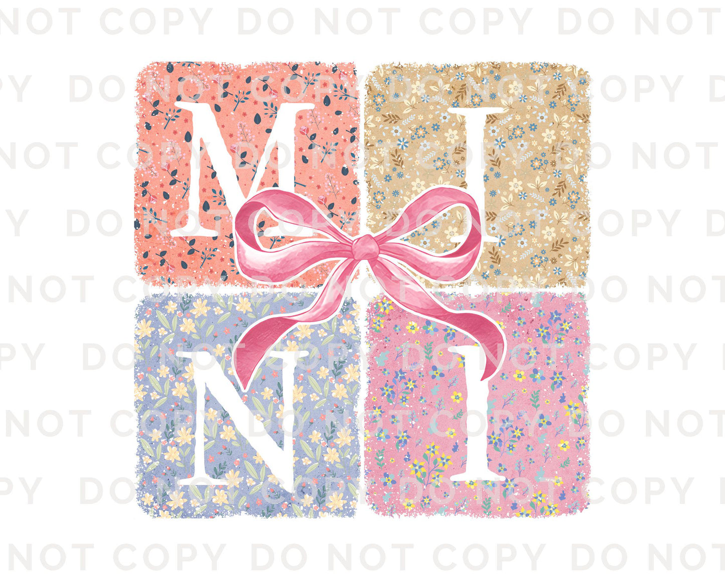 Mother's Day DTF Transfer, Ready to Press, T-shirt Transfer, Heat Transfer, Direct to Film, Mommy and Me, Mama, Bow, Coquette Floral Mini