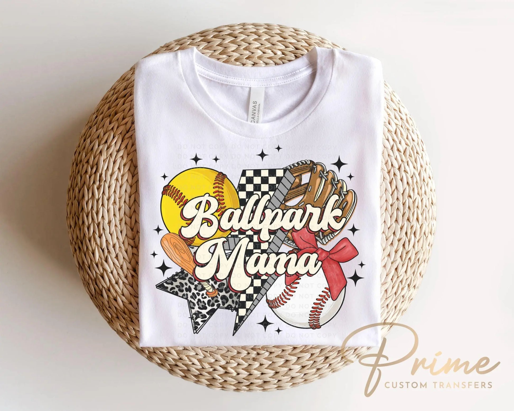 Softball Baseball Mama DTF Transfer, Ready to Press, T-shirt Transfer, Heat Transfer, Direct to Film, Sport Mama, Game Day, Coquette Bow