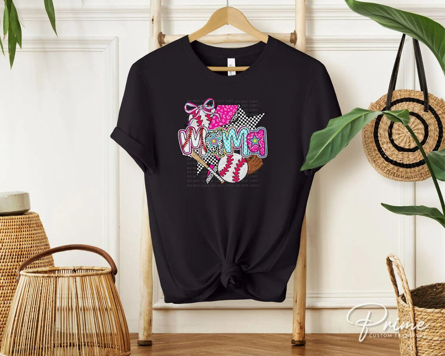Coquette Baseball Mama DTF Transfer, Ready to Press, T-shirt Transfer, Heat Transfer, Direct to Film, Sport Mama, Game Day, Brushstroke, Bow