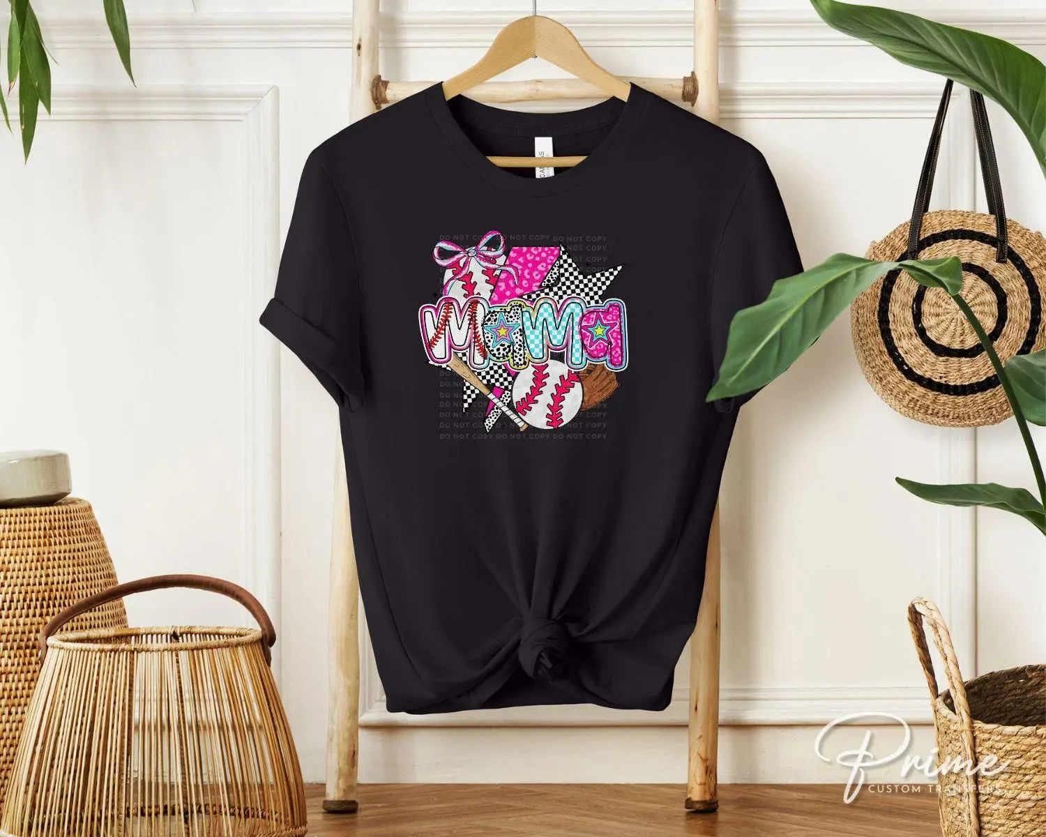 Coquette Baseball Mama DTF Transfer, Ready to Press, T-shirt Transfer, Heat Transfer, Direct to Film, Sport Mama, Game Day, Brushstroke, Bow