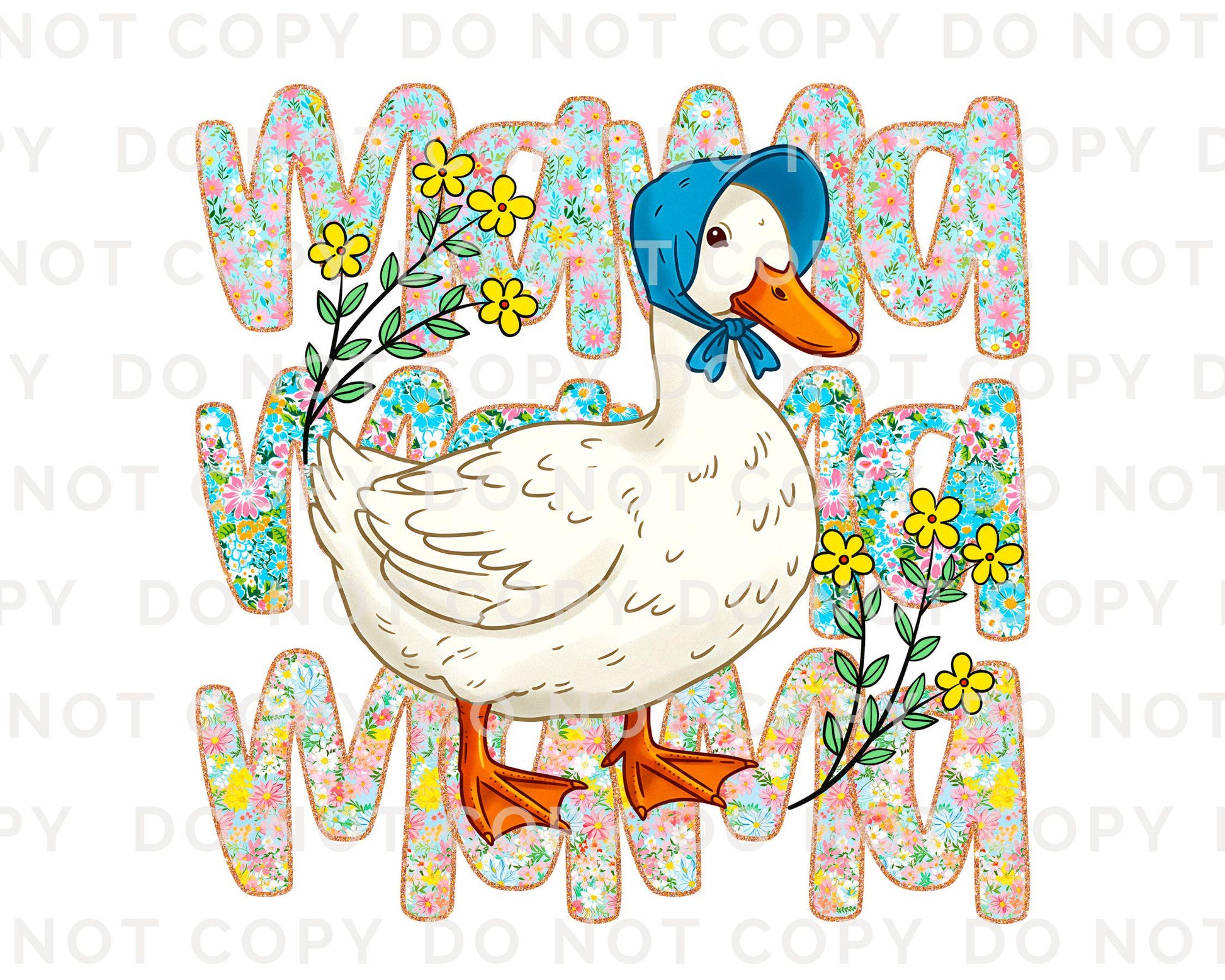 Dilly Dallying Funny Goose DTF Transfer, Ready to Press, Sublimation T-shirt Transfer, Heat Transfer, Direct to Film, Spring, Floral Boho