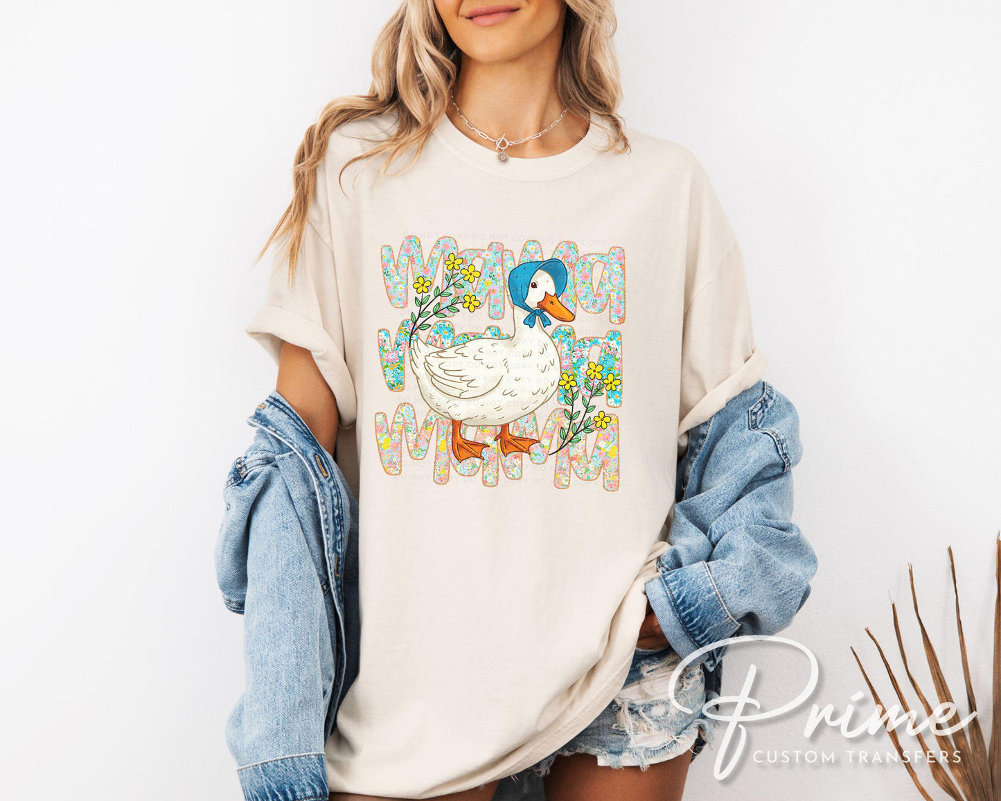 Dilly Dallying Funny Goose DTF Transfer, Ready to Press, Sublimation T-shirt Transfer, Heat Transfer, Direct to Film, Spring, Floral Boho