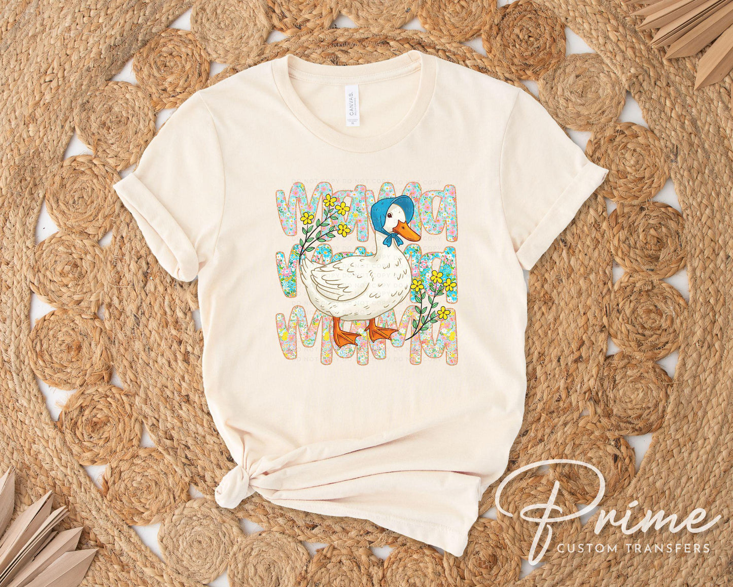 Dilly Dallying Funny Goose DTF Transfer, Ready to Press, Sublimation T-shirt Transfer, Heat Transfer, Direct to Film, Spring, Floral Boho