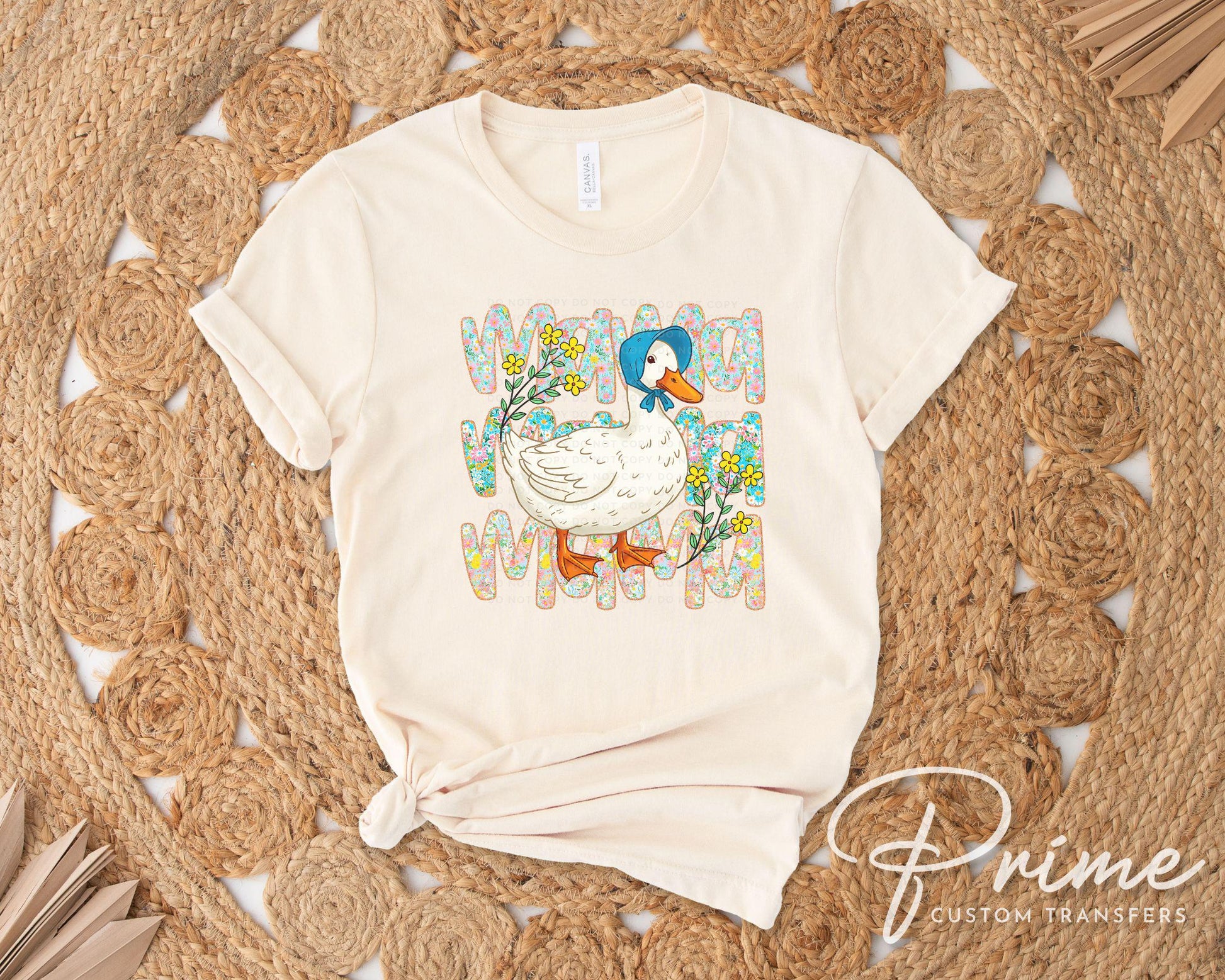 Dilly Dallying Funny Goose DTF Transfer, Ready to Press, Sublimation T-shirt Transfer, Heat Transfer, Direct to Film, Spring, Floral Boho