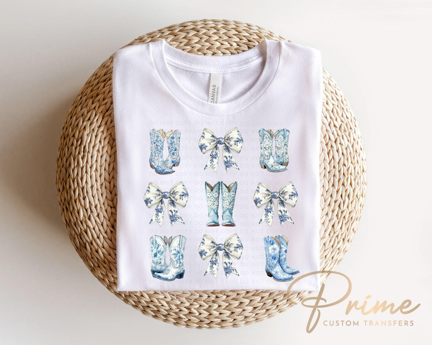 Bridesmaid DTF Transfer, Ready to Press, T-shirt Transfer, Heat Transfer, Direct to Film, Bachelorette, Floral Cowgirl Boots, Coquette Bride