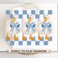 Coquette Goose DTF Transfer, Ready to Press, T-shirt Transfer, Heat Transfer, Direct to Film, Cold Peel, Trendy, Checkered Blue Toile Geese