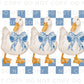 Coquette Goose DTF Transfer, Ready to Press, T-shirt Transfer, Heat Transfer, Direct to Film, Cold Peel, Trendy, Checkered Blue Toile Geese