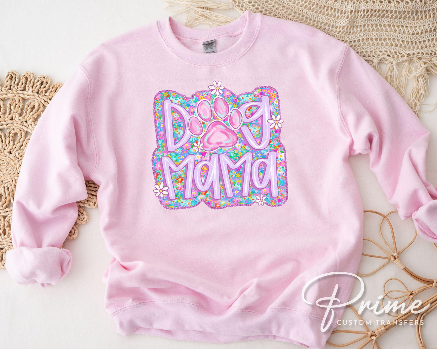 Dog Mama DTF Transfers, Ready to Press, T-shirt Transfers, Heat Transfer, Direct to Film, Pet Gifts, Dog Mom Tshirt, Paw, Preppy, Coquette