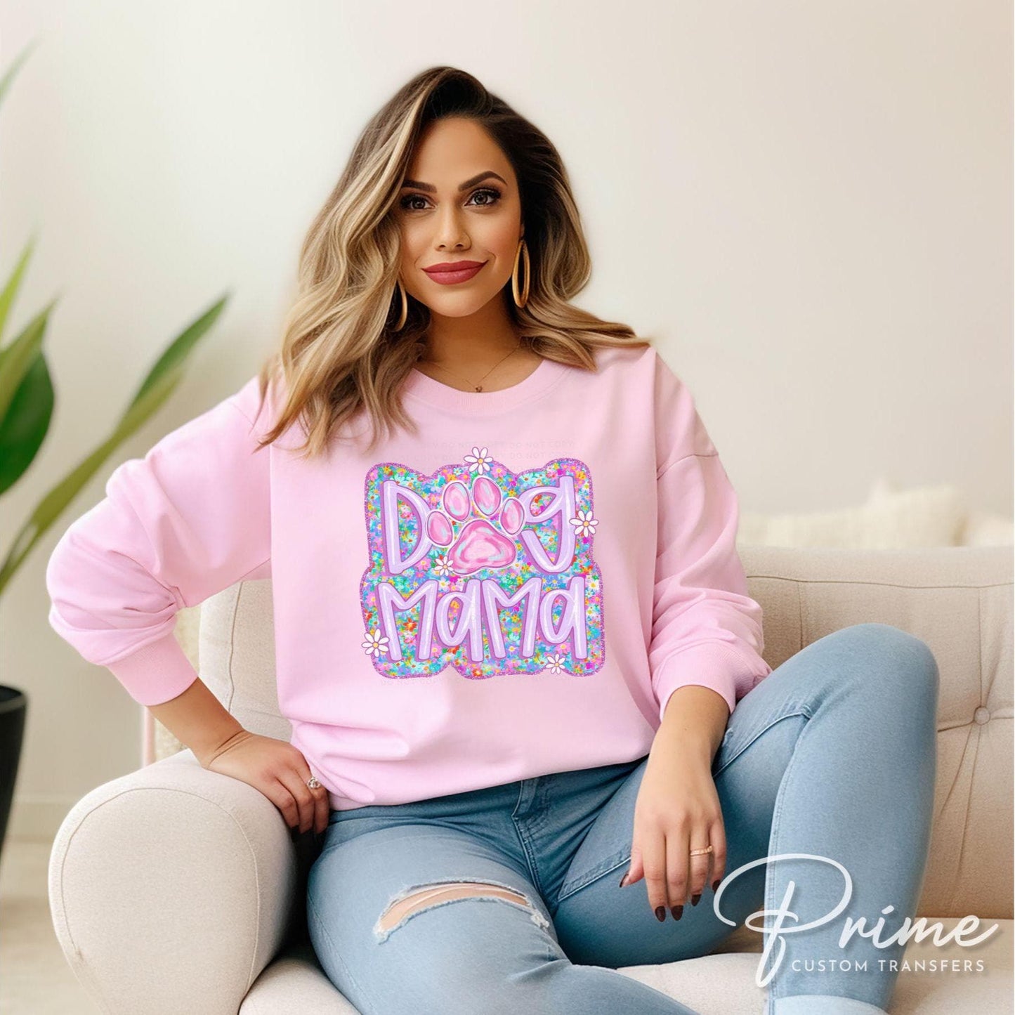 Dog Mama DTF Transfers, Ready to Press, T-shirt Transfers, Heat Transfer, Direct to Film, Pet Gifts, Dog Mom Tshirt, Paw, Preppy, Coquette