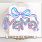 Mother's Day DTF Transfer, Ready to Press, T-shirt Transfers, Heat Transfer, Direct to Film, Preppy, Neon Flowers, Coquette Bow, Brushstroke
