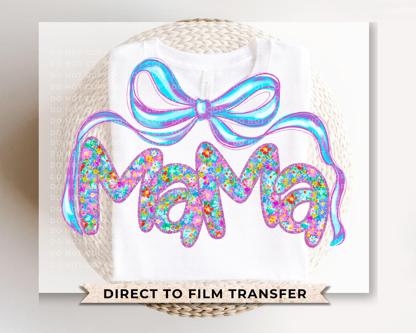 Mother's Day DTF Transfer, Ready to Press, T-shirt Transfers, Heat Transfer, Direct to Film, Preppy, Neon Flowers, Coquette Bow, Brushstroke