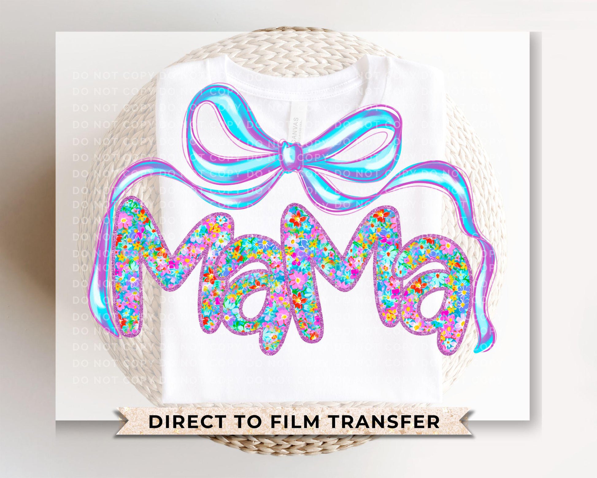 Mother's Day DTF Transfer, Ready to Press, T-shirt Transfers, Heat Transfer, Direct to Film, Preppy, Neon Flowers, Coquette Bow, Brushstroke