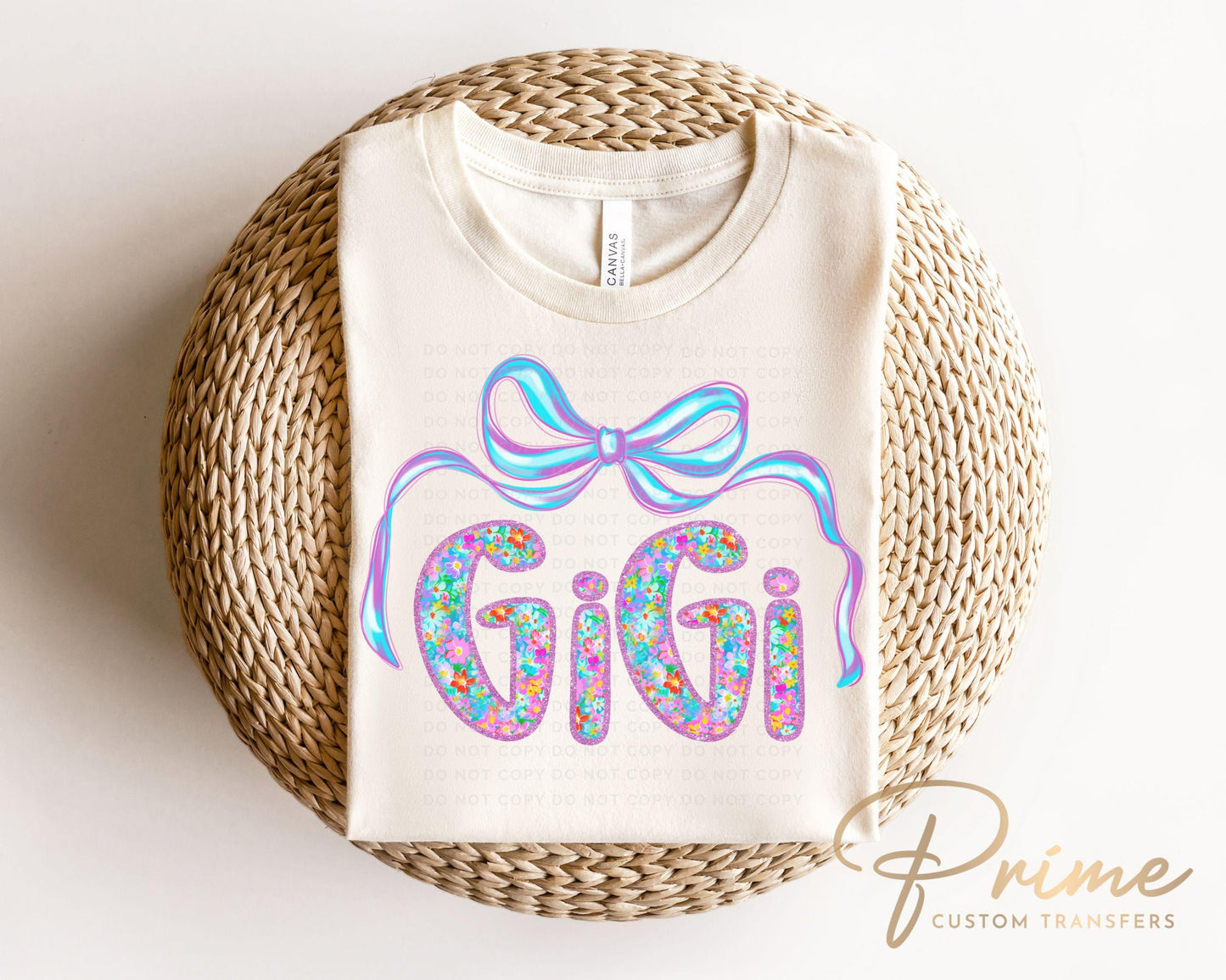 Mother's Day DTF Transfers, Ready to Press, T-shirt Transfers, Heat Transfer, Direct to Film, Flowers, Gift for Grandma, Neon Floral Gigi