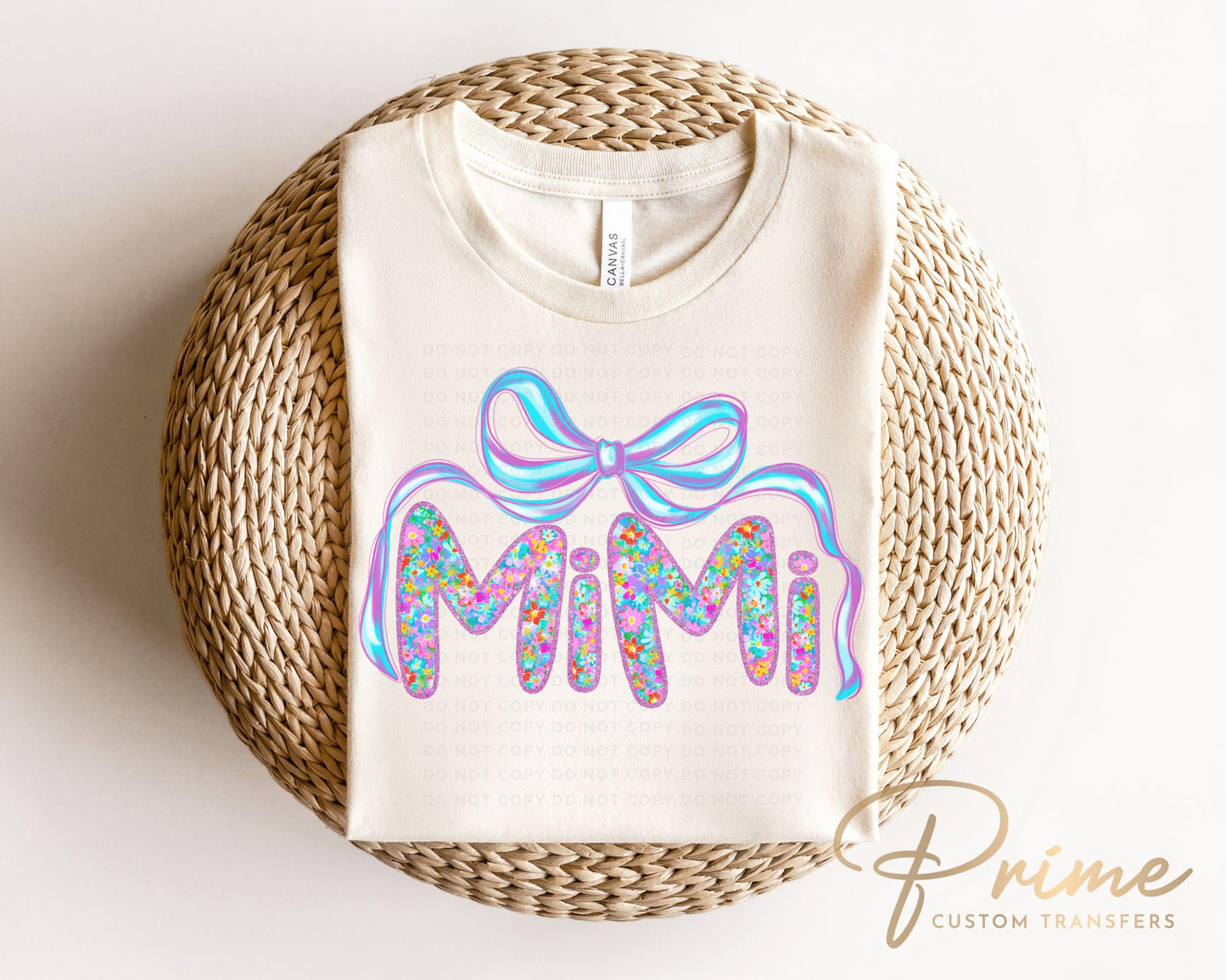 Mother's Day DTF Transfers, Ready to Press, T-shirt Transfers, Heat Transfer, Direct to Film, Flowers, Gift for Grandma, Neon Floral Mimi