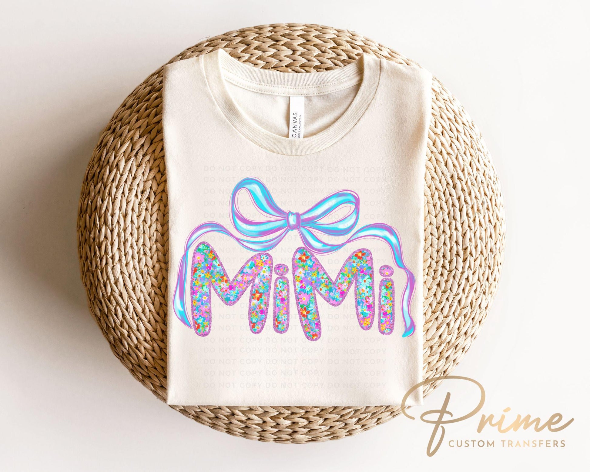 Mother's Day DTF Transfers, Ready to Press, T-shirt Transfers, Heat Transfer, Direct to Film, Flowers, Gift for Grandma, Neon Floral Mimi