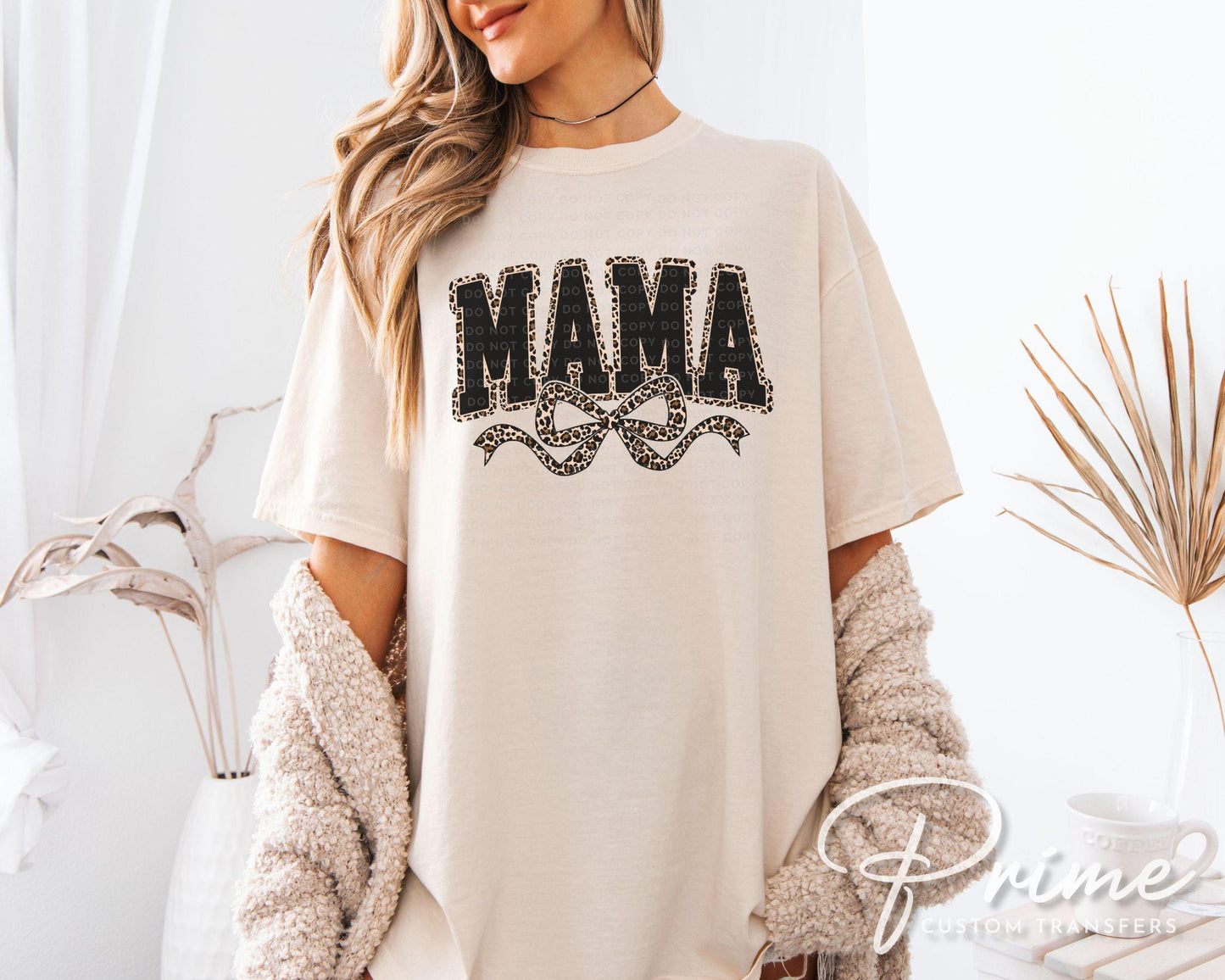 Coquette Mama Leopard DTF Transfer, Ready to Press, T-shirt Transfer, Heat Transfer, Direct to Film, Bow, Cheetah, Mother's Day Gift for Mom