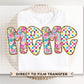 Mother's Day DTF Transfer, Ready to Press, T-shirt Transfer, Heat Transfer, Direct to Film, Gift for Grandma, Faux Glitter Floral MeMe
