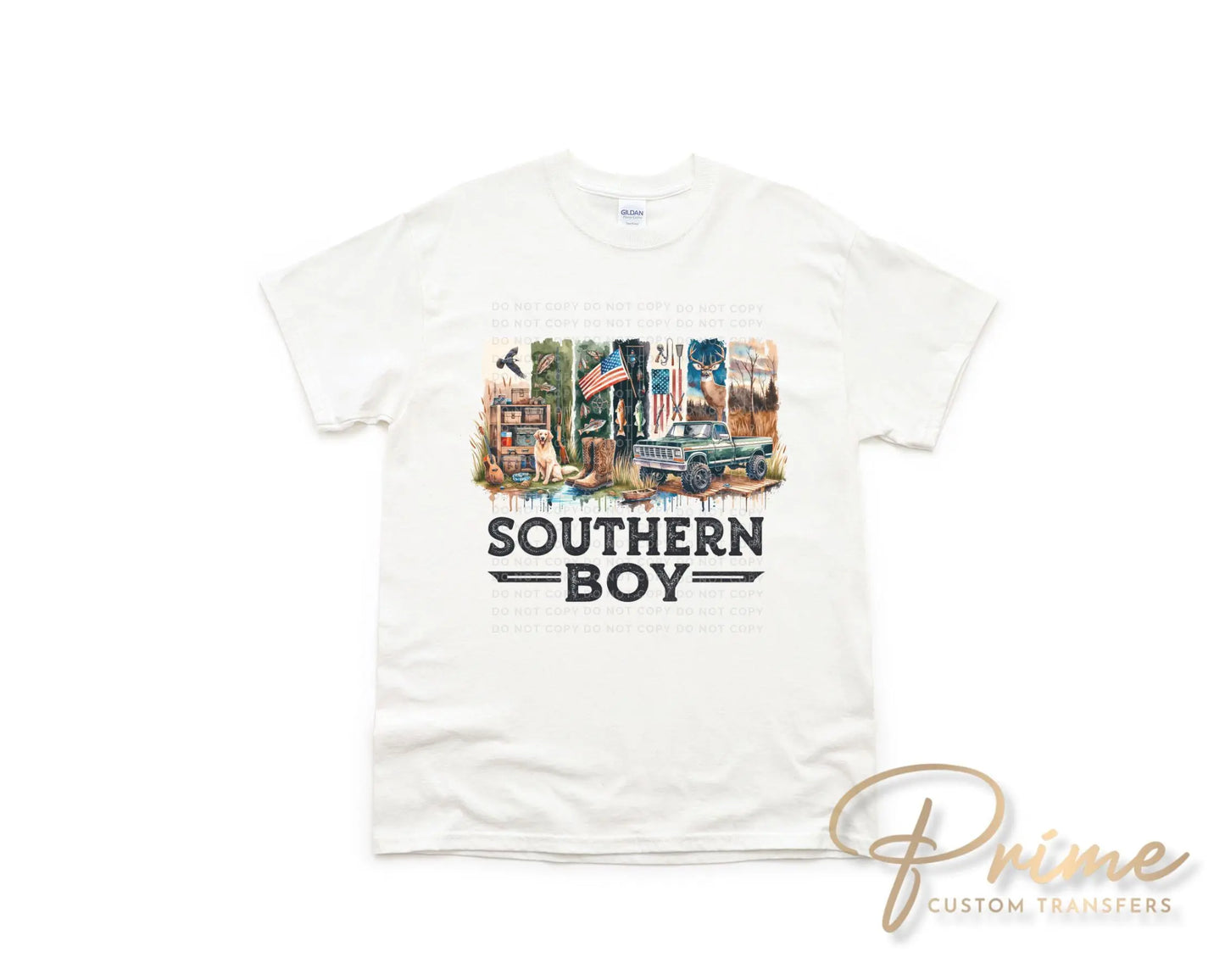 Southern Boy DTF Transfers, Ready to Press, T-shirt Transfers, Heat Transfer, Direct to Film, Gift for Dad, Camouflage, Father's Day Gift