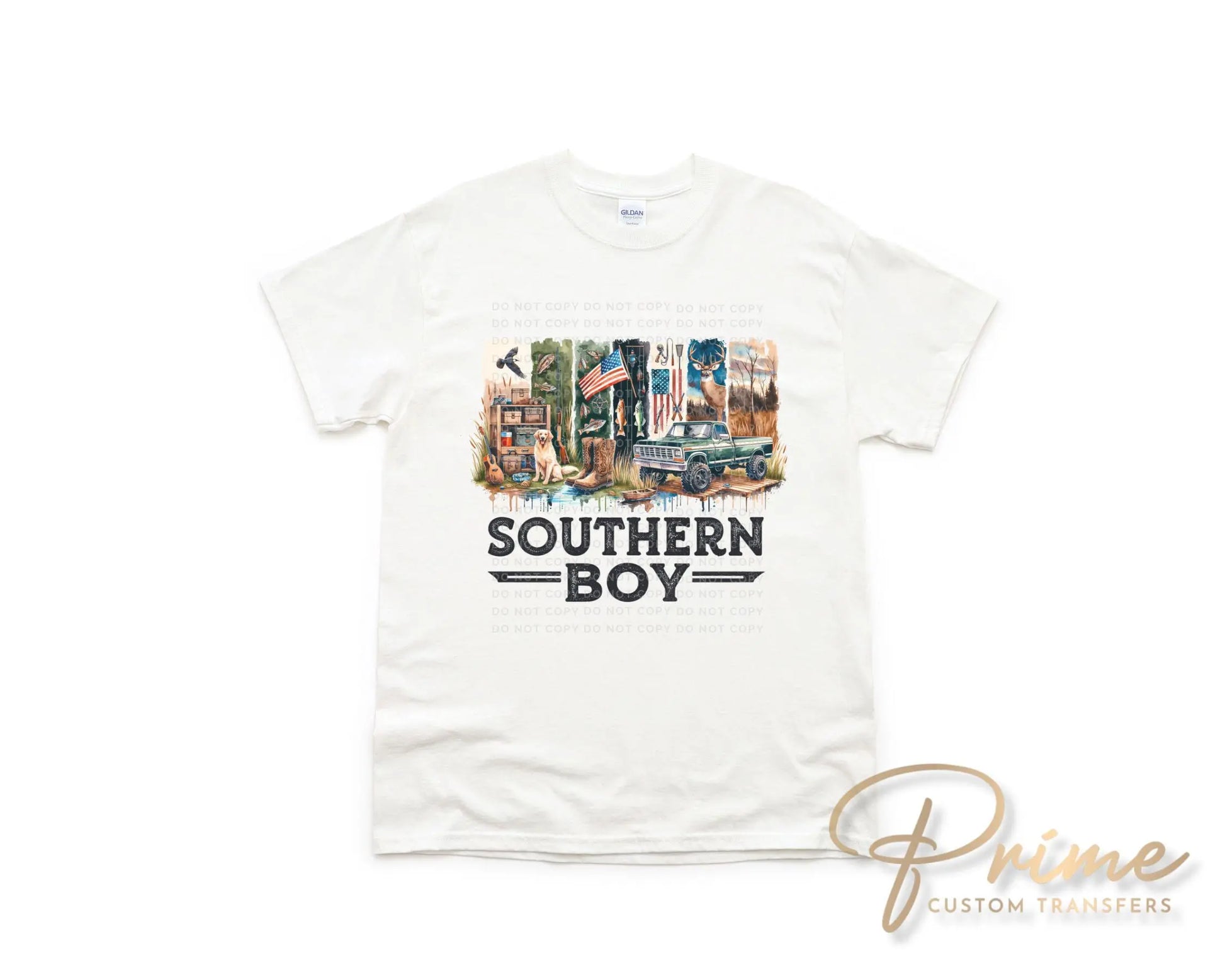 Southern Boy DTF Transfers, Ready to Press, T-shirt Transfers, Heat Transfer, Direct to Film, Gift for Dad, Camouflage, Father's Day Gift