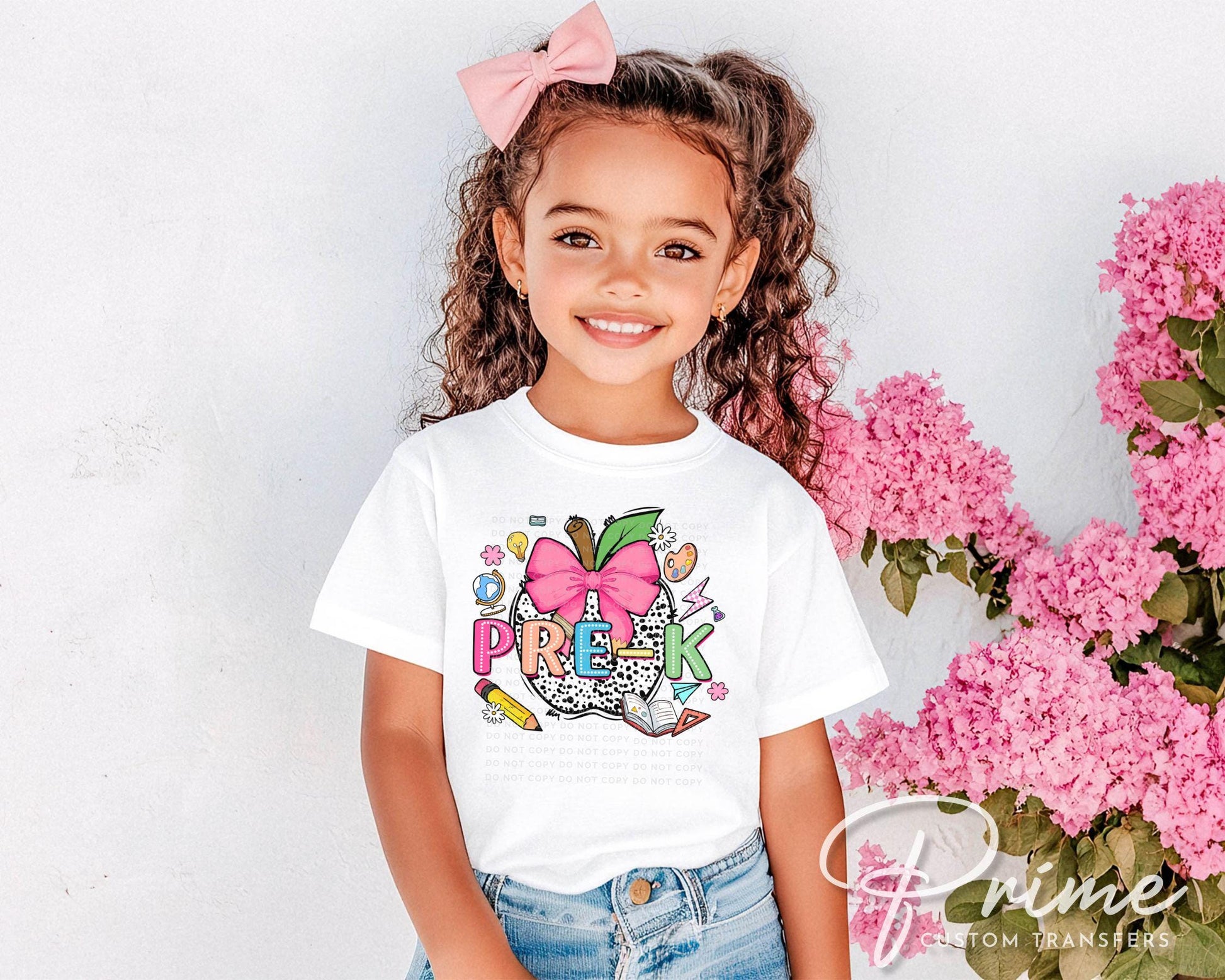 Back to School DTF Transfer, Ready to Press, T-shirt Transfer, Heat Transfer, Direct to Film, Kindergarten, Coquette First Day Of School