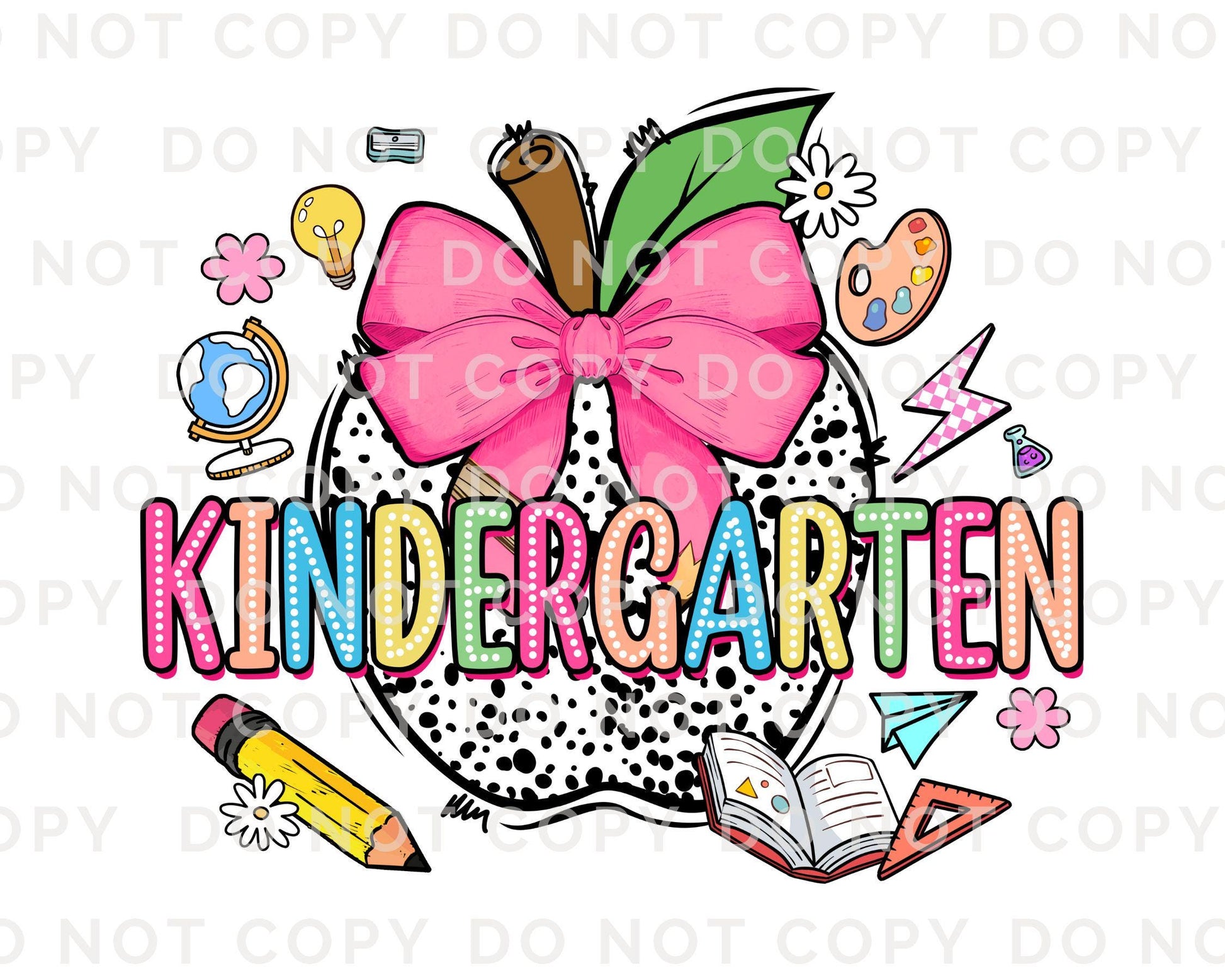 Back to School DTF Transfer, Ready to Press, T-shirt Transfer, Heat Transfer, Direct to Film, Kindergarten, Coquette First Day Of School