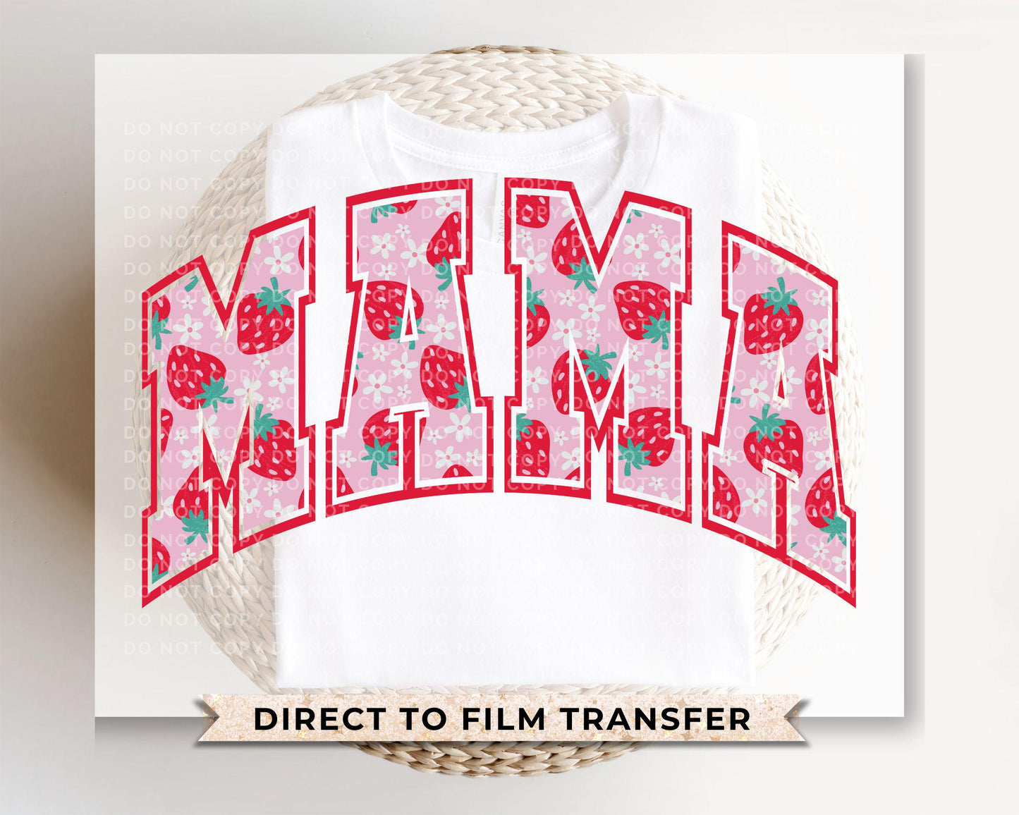 Mother's Day DTF Transfers, Ready to Press, T-shirt Transfers, Heat Transfer, Direct to Film, Berry, Spring, Boho Floral, Strawberry Mama