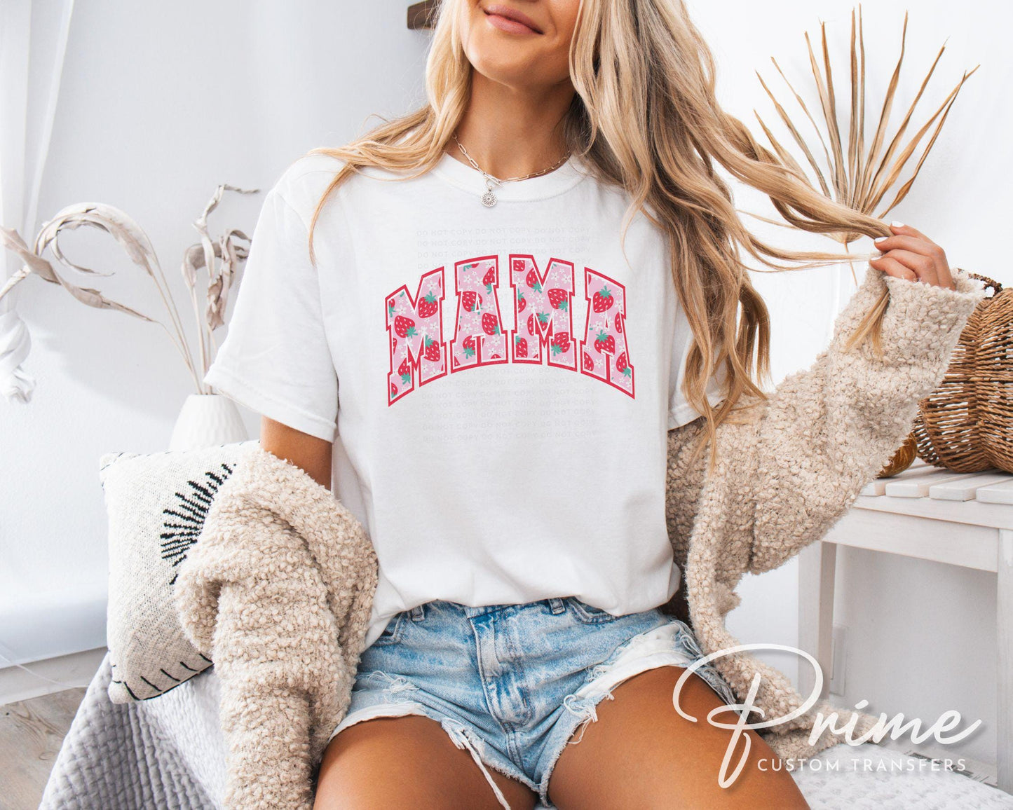 Mother's Day DTF Transfers, Ready to Press, T-shirt Transfers, Heat Transfer, Direct to Film, Berry, Spring, Boho Floral, Strawberry Mama