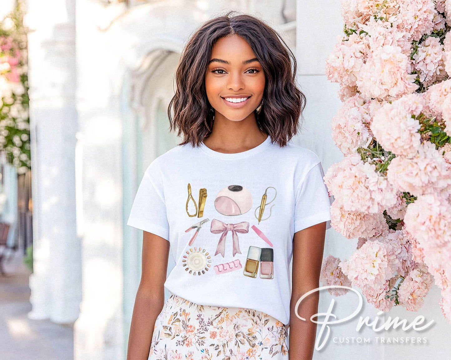 Nail Tech DTF Transfers, Ready to Press, T-shirt Transfers, Heat Transfer, Direct to Film, Cosmetology, Beauty, Coquette, Artist, Manicure