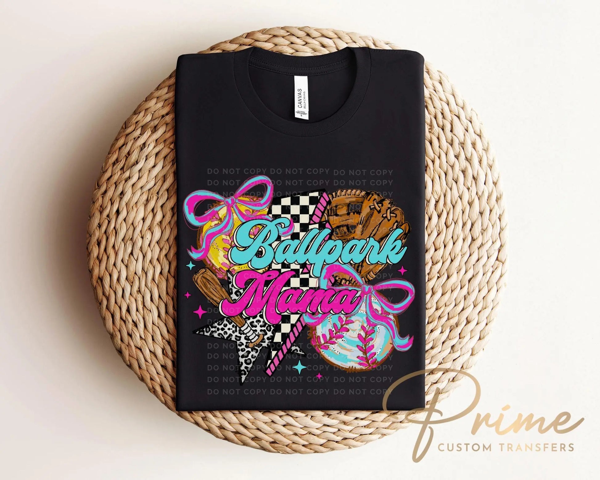 Softball Baseball Mama DTF Transfer, Ready to Press, T-shirt Transfer, Heat Transfer, Direct to Film, Sport Mama, Game Day, Coquette Bow